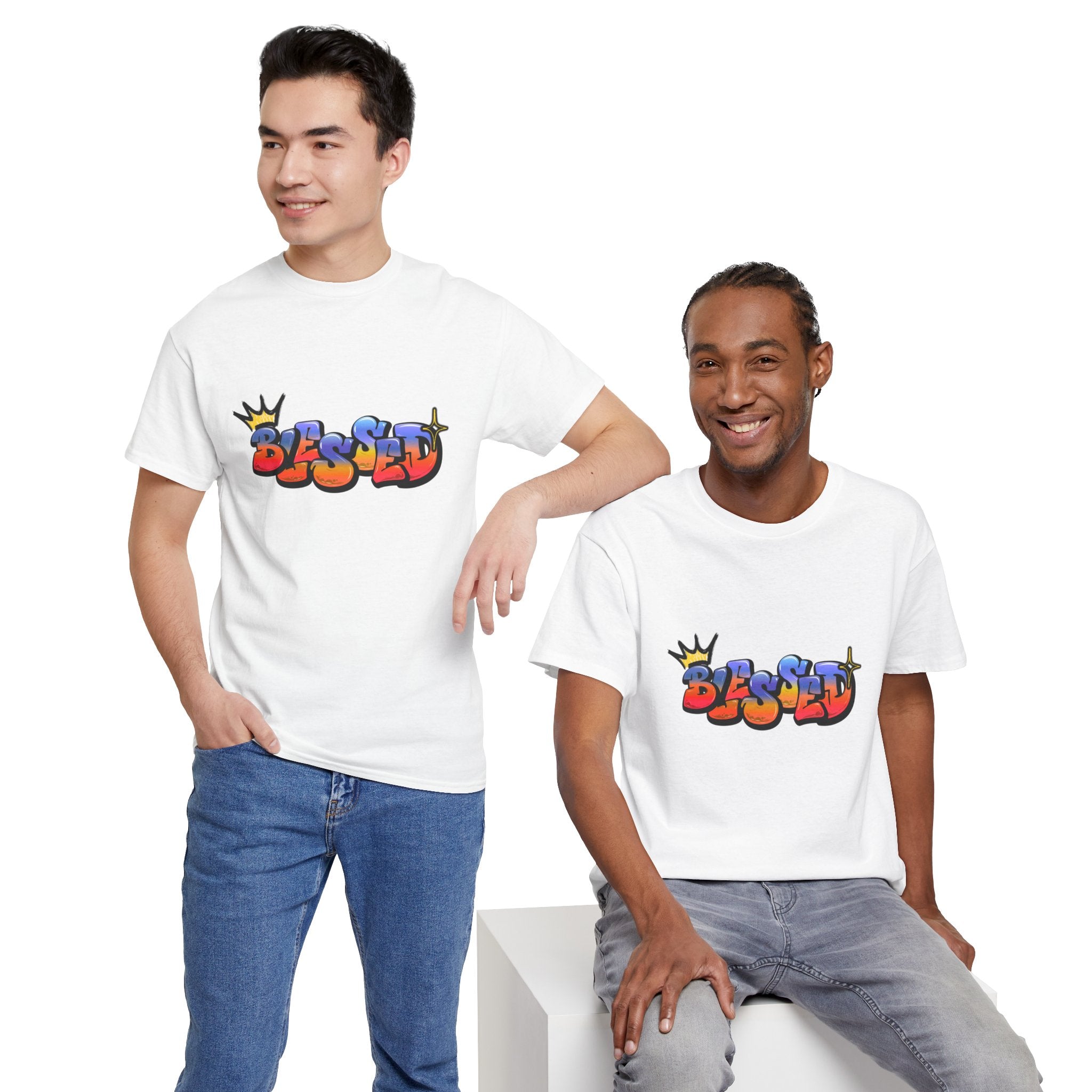 'Blessed' Crown Graffiti Tee