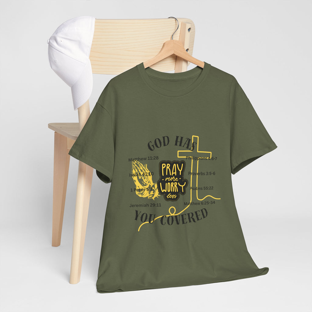 “Pray More, Worry Less” — T-Shirt