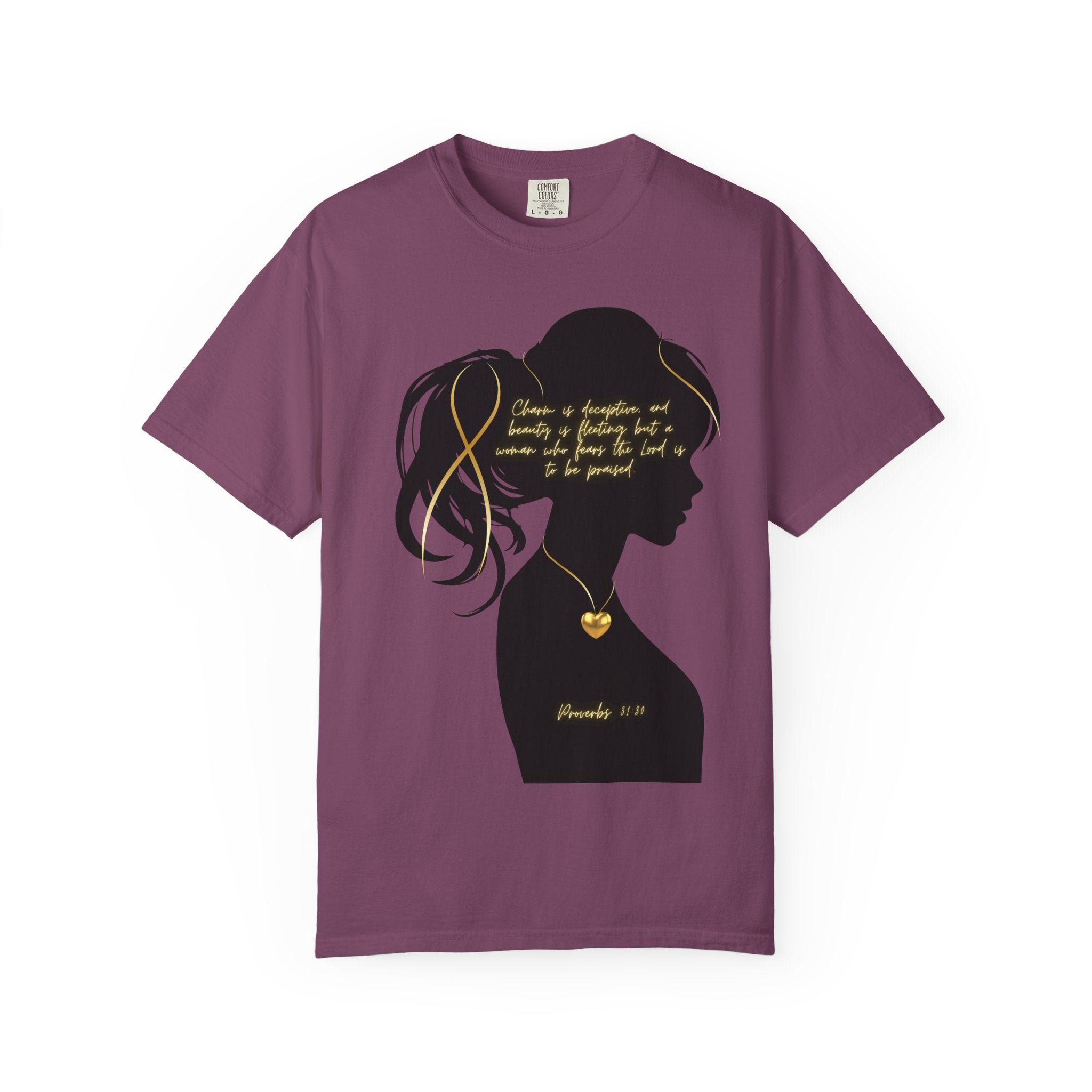 Proverbs 31:30 Gold Heart- T-Shirt