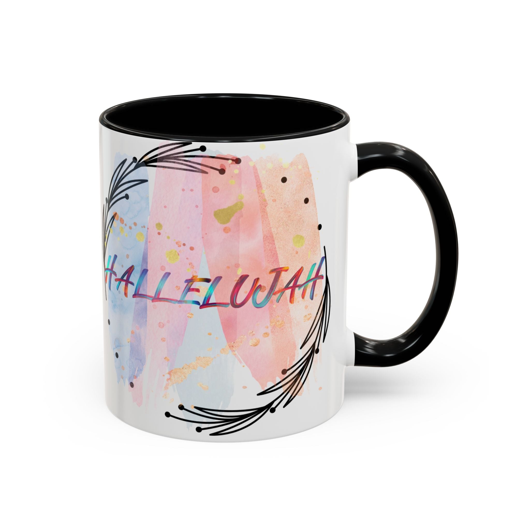 'Hallelujah'  —  Watercolor Accent Coffee Mug (11/15oz)