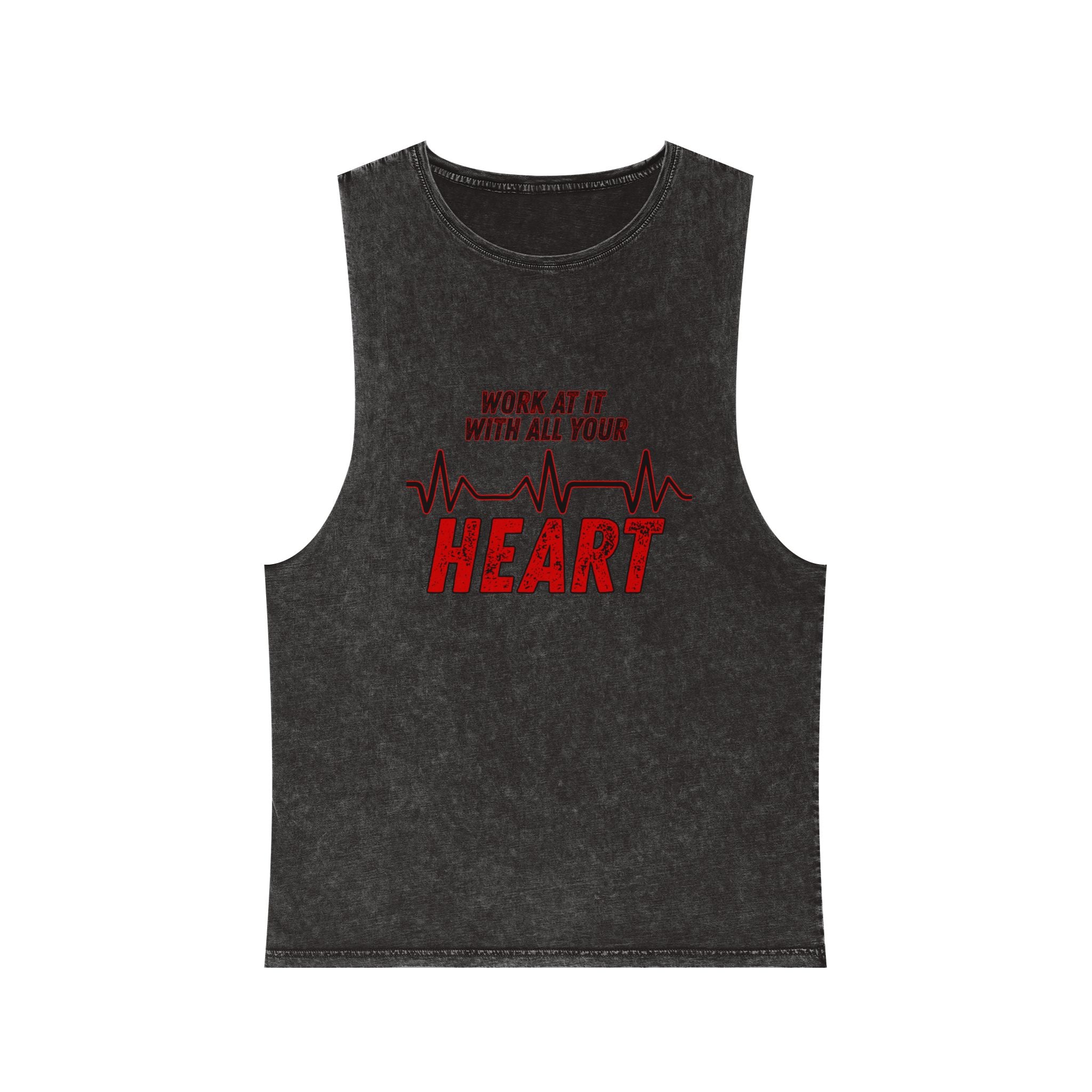 Colossians 3:23: "Work At It With All Your Heart"  — Stonewash Tank Top