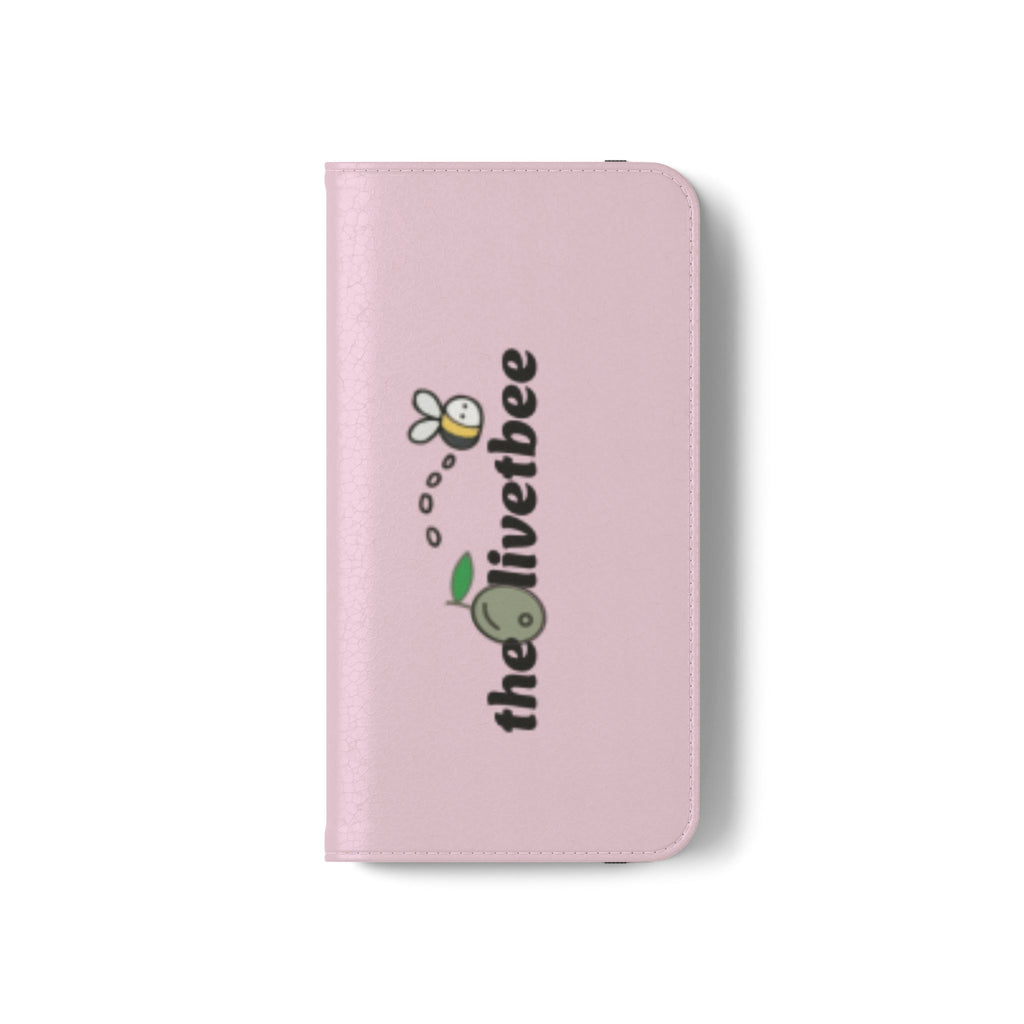 Pink Bee Logo Flip Phone Case — theOlivetbee Wallet Cover