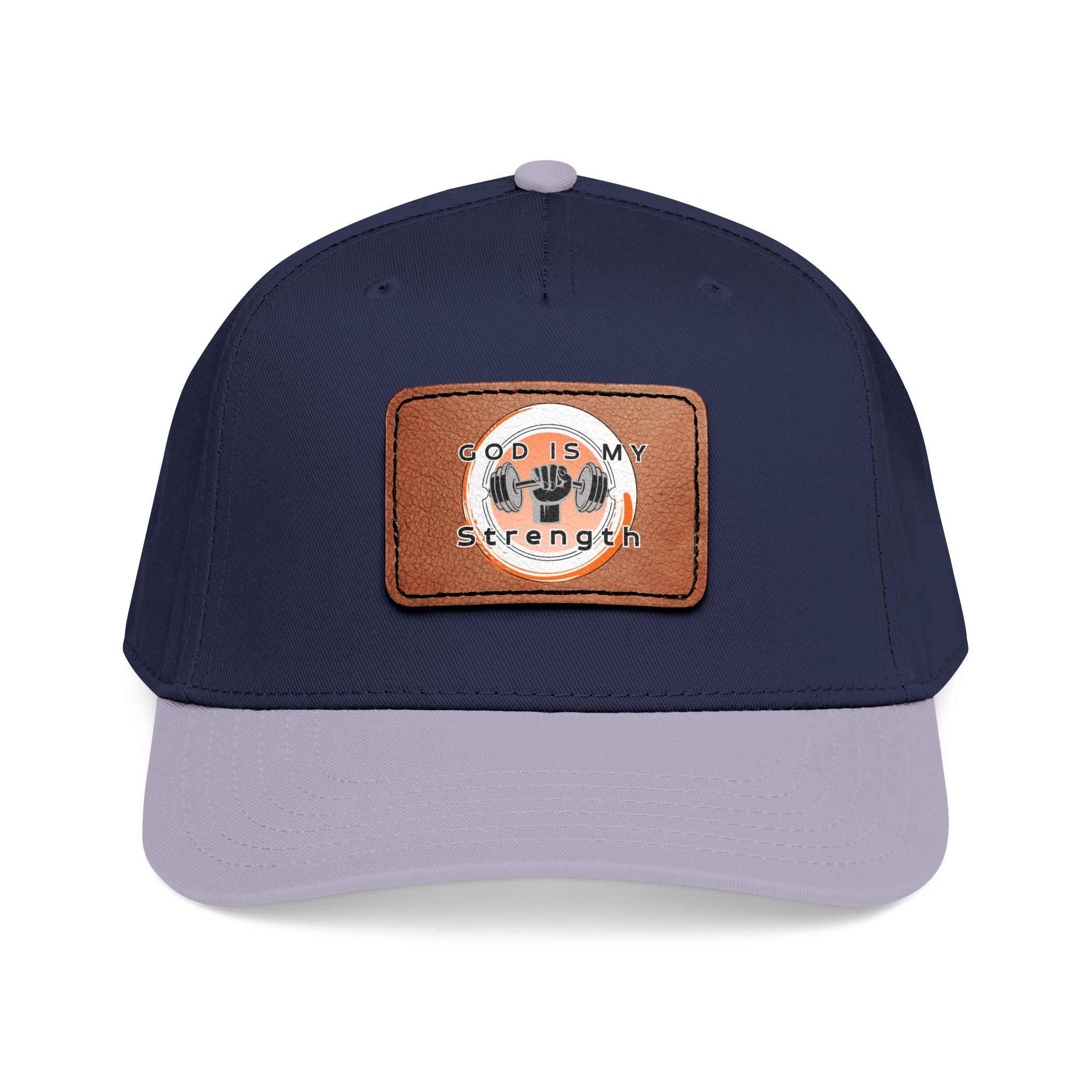 "God Is My Strength" Leather Patch Baseball Cap
