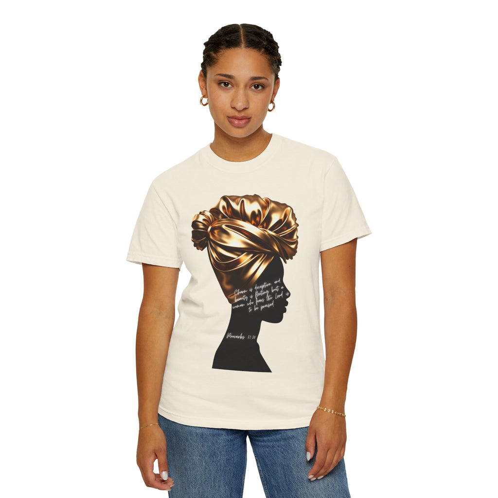 Proverbs 31:30 Gold Headwrap- T-Shirt
