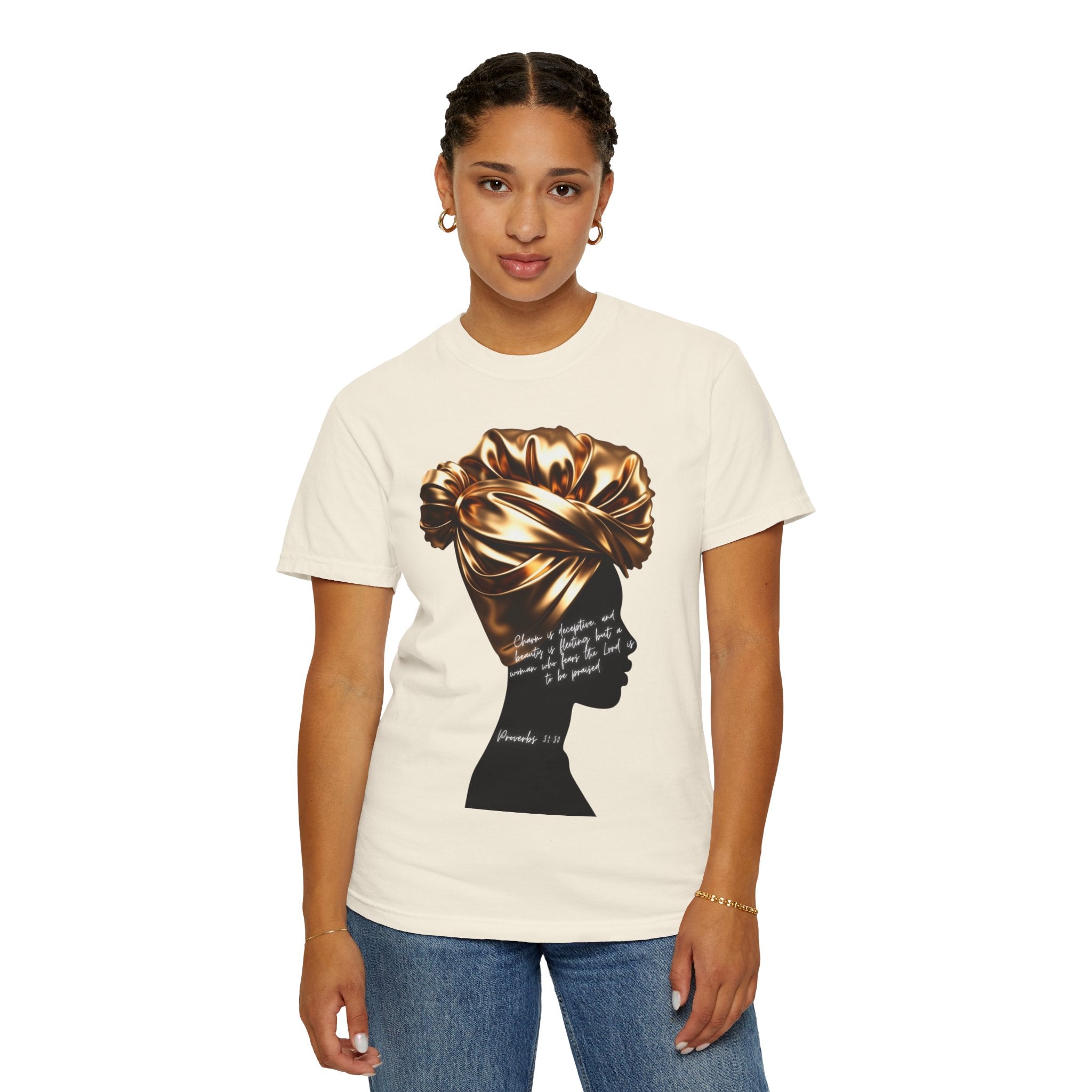 Proverbs 31:30 Gold Headwrap- T-Shirt