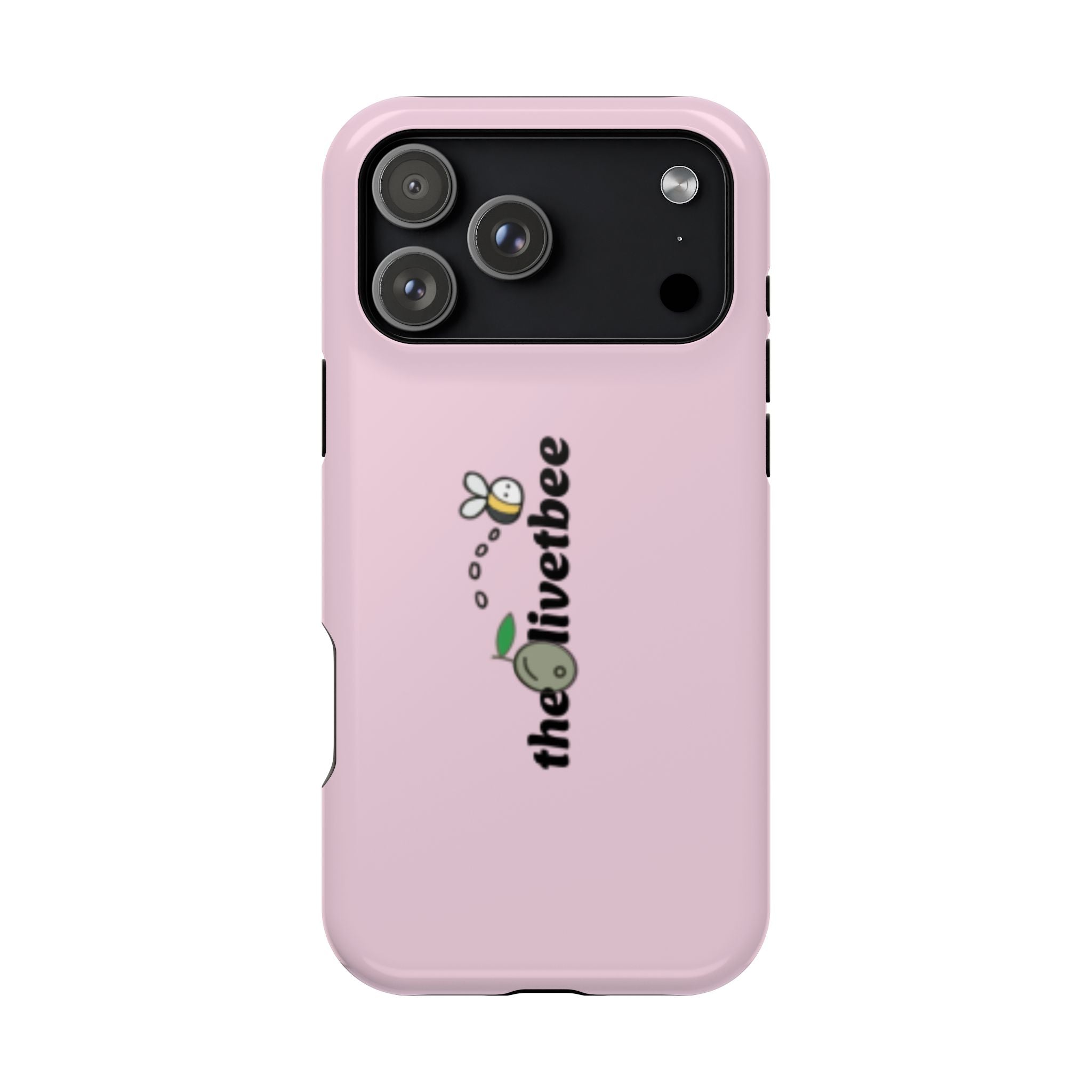 Pink Magnetic Impact-Resistant Phone Case — 'theolivetbee' , Shockproof MagSafe-Compatible Protection