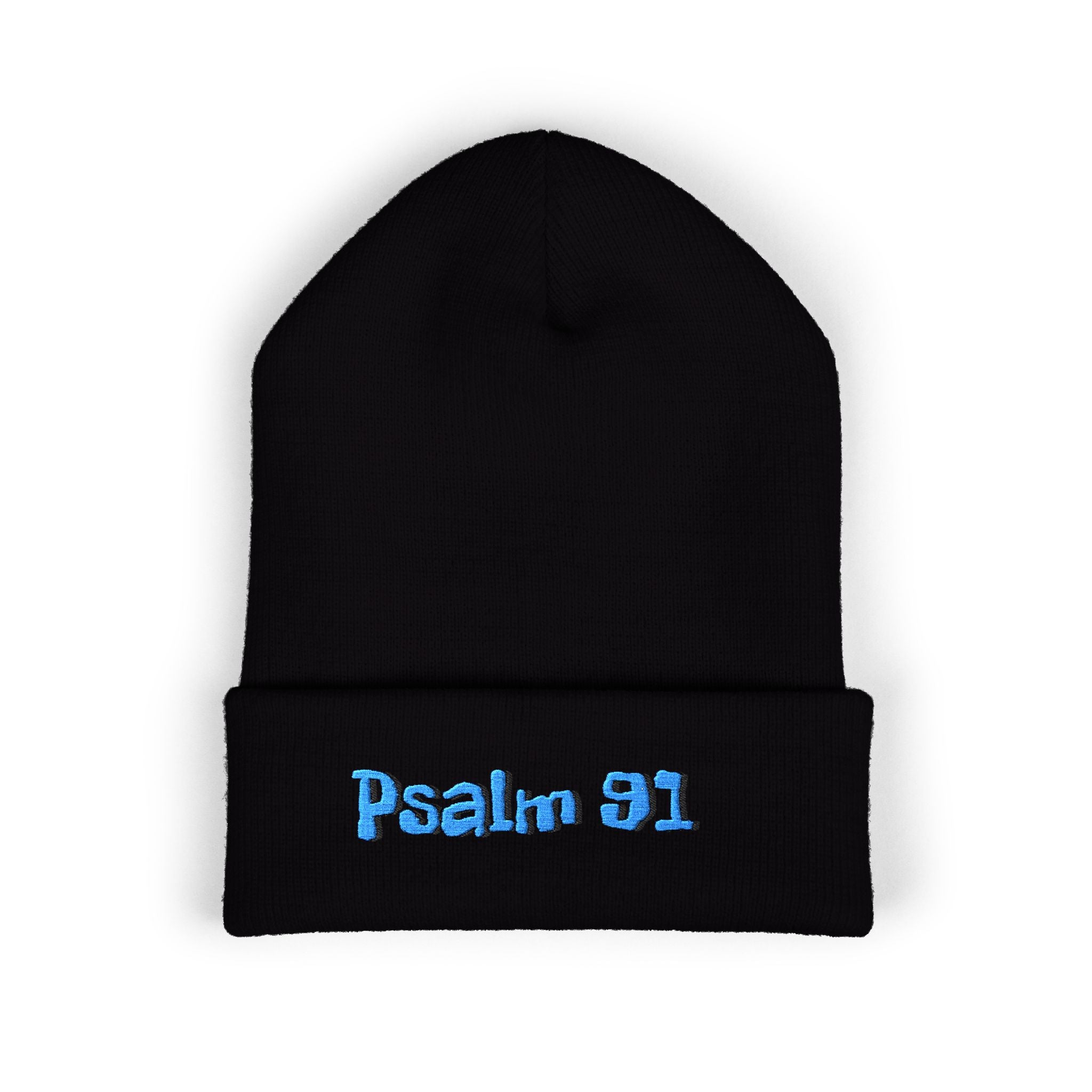 Psalm 91 Embroidered Cuffed Beanie