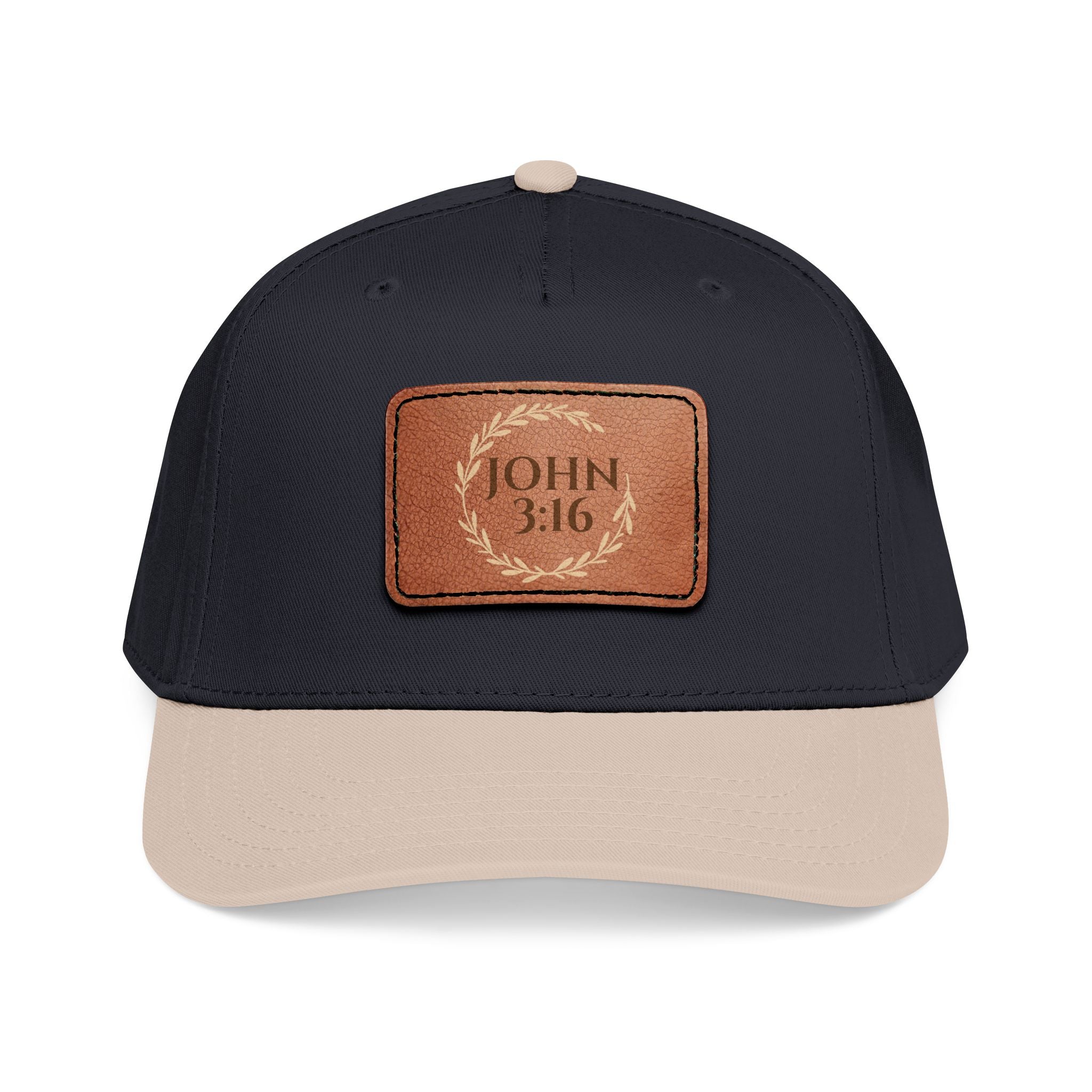 John 3:16 Leather Patch Baseball Cap