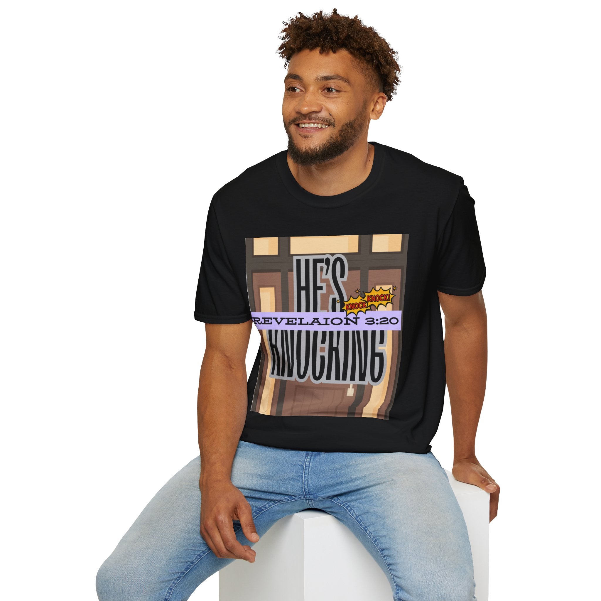“He’s Knocking” Revelation 3:20 — Graphic T‑Shirt