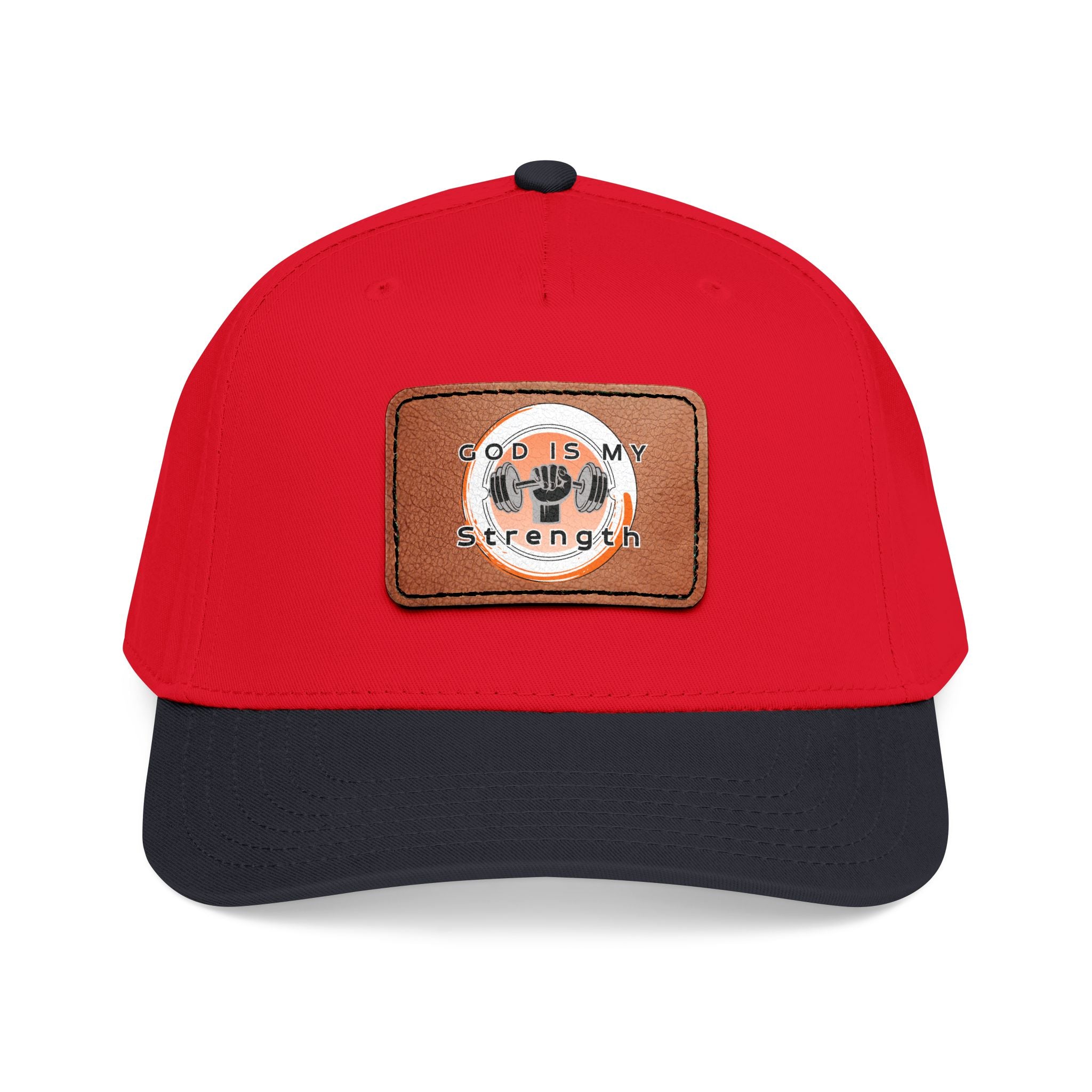 "God Is My Strength" Leather Patch Baseball Cap