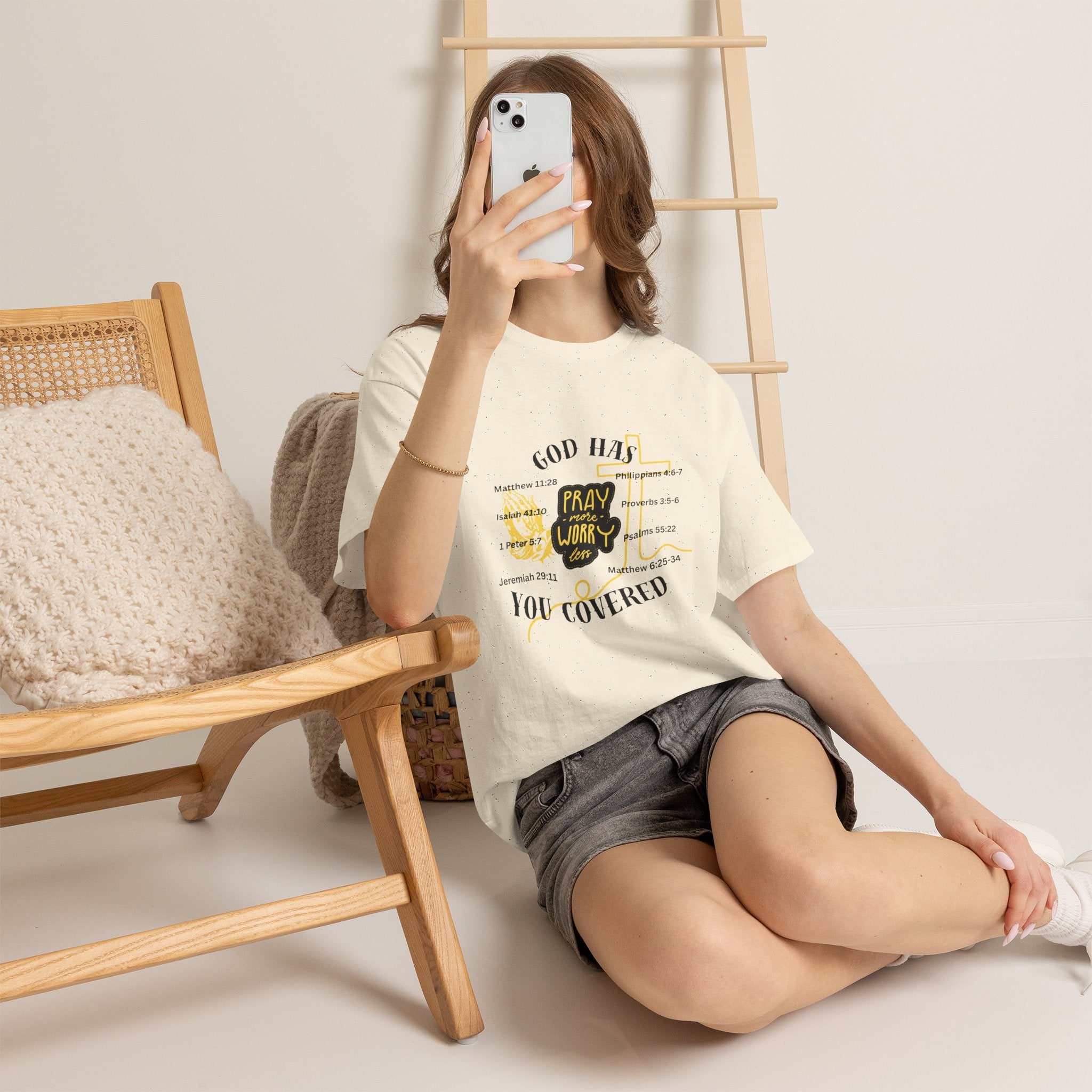 “Pray More, Worry Less” — T-Shirt