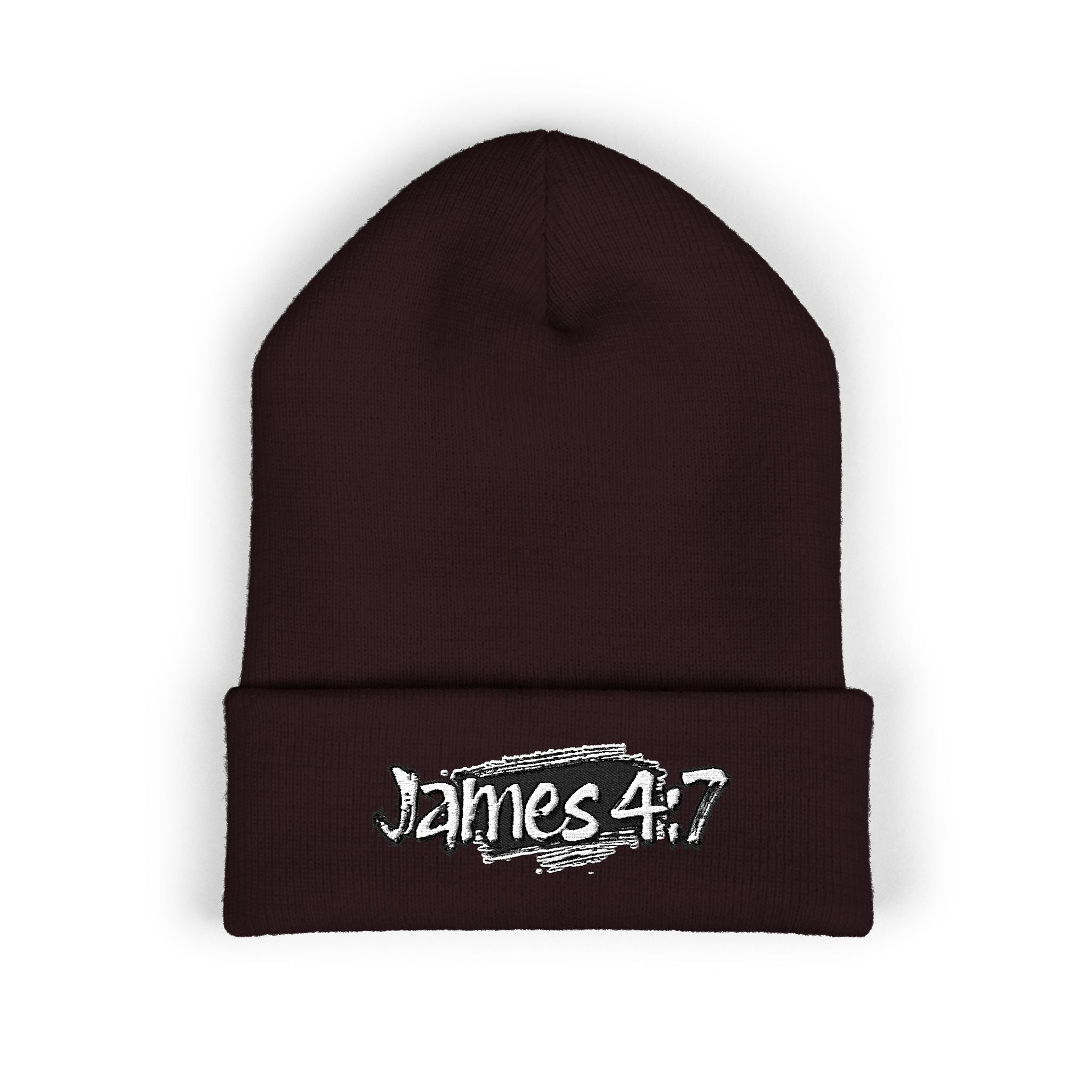 James 4:7 Embroidered Cuffed Beanie