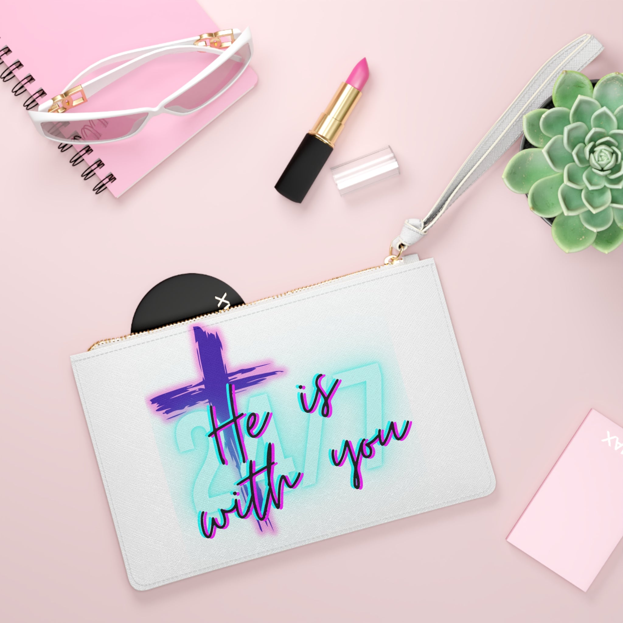 'He Is With You 24/7' Wristlet