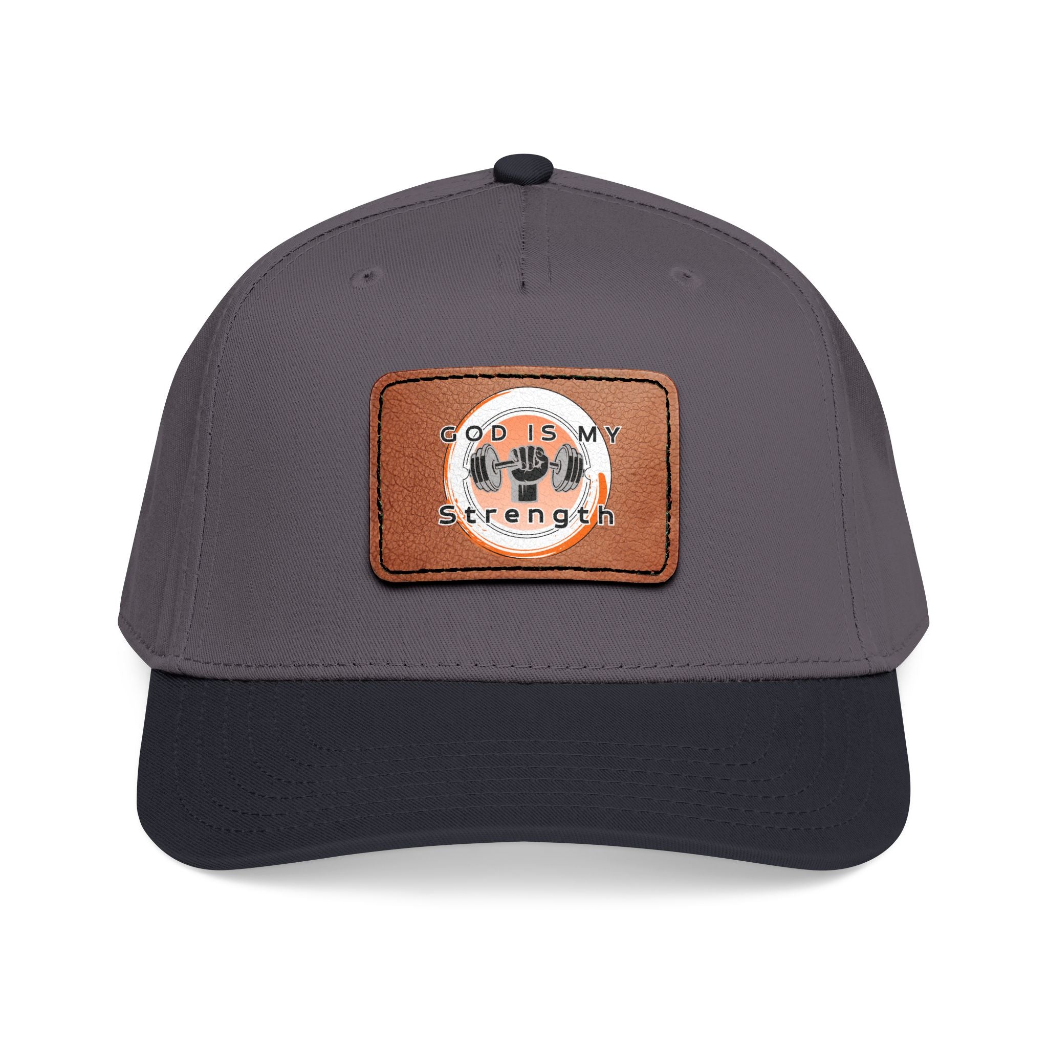"God Is My Strength" Leather Patch Baseball Cap