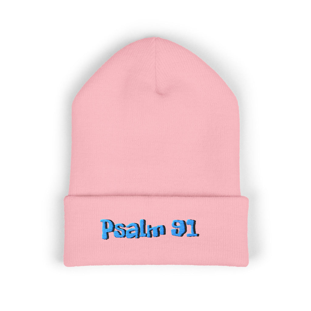 Psalm 91 Embroidered Cuffed Beanie