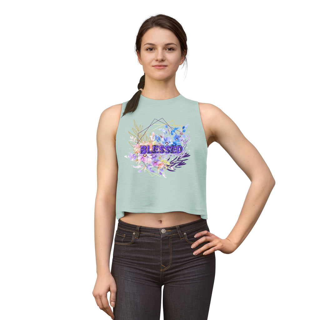 'Blessed'  — Floral Crop Top