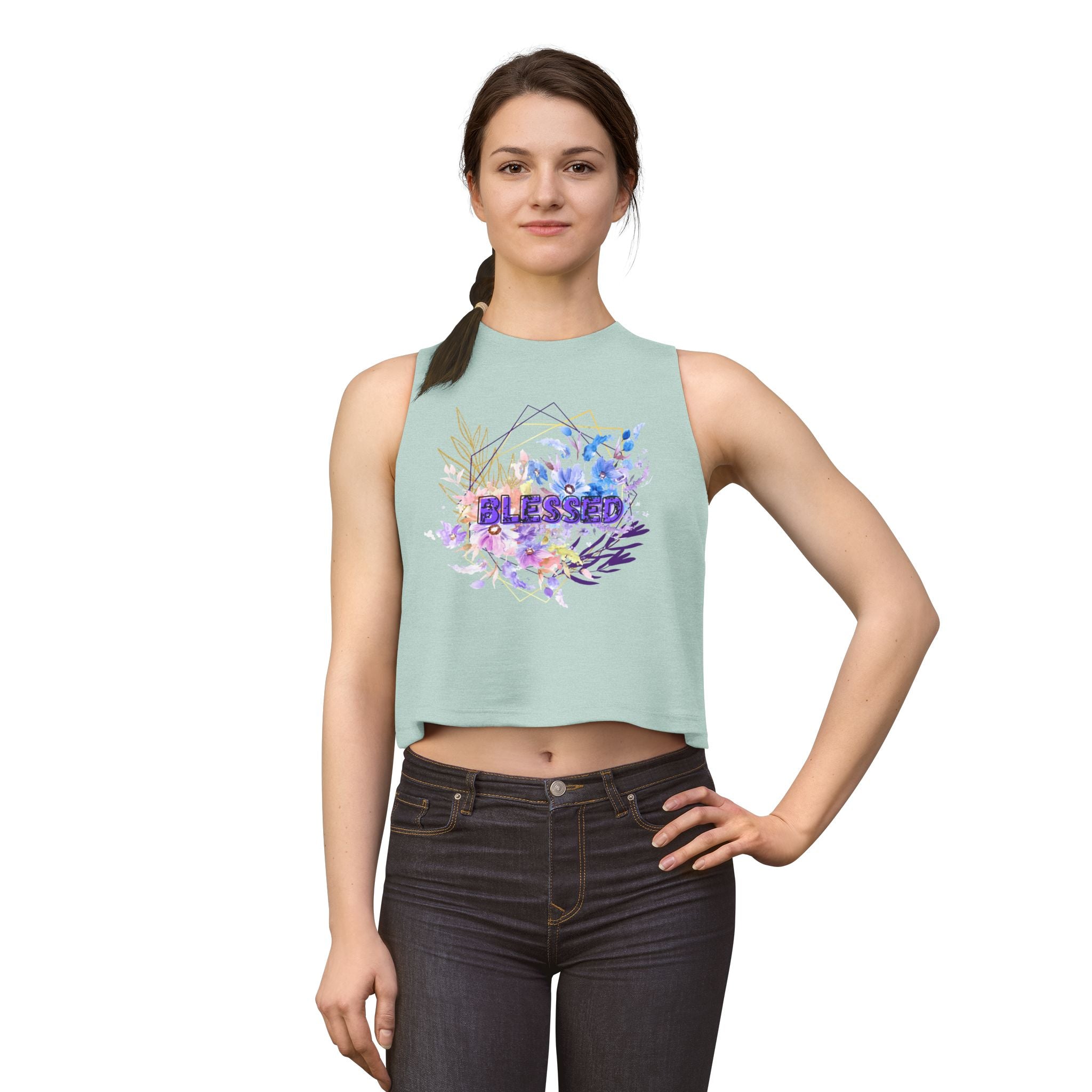 'Blessed'  — Floral Crop Top