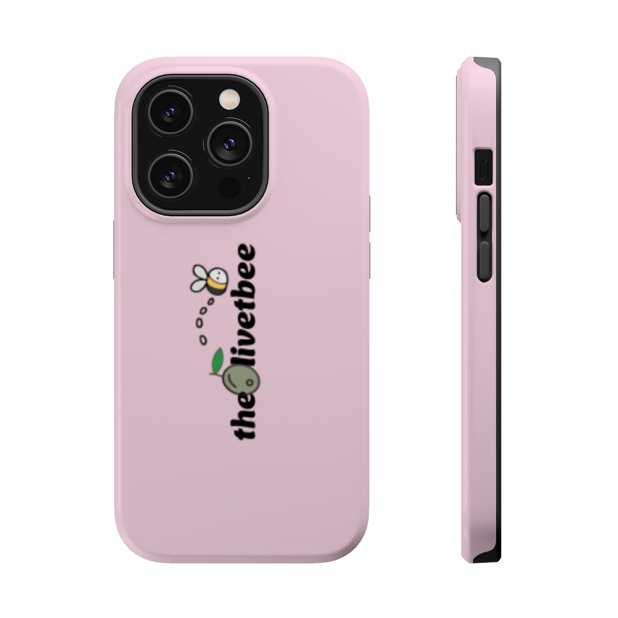 Pink Magnetic Impact-Resistant Phone Case — 'theolivetbee' , Shockproof MagSafe-Compatible Protection