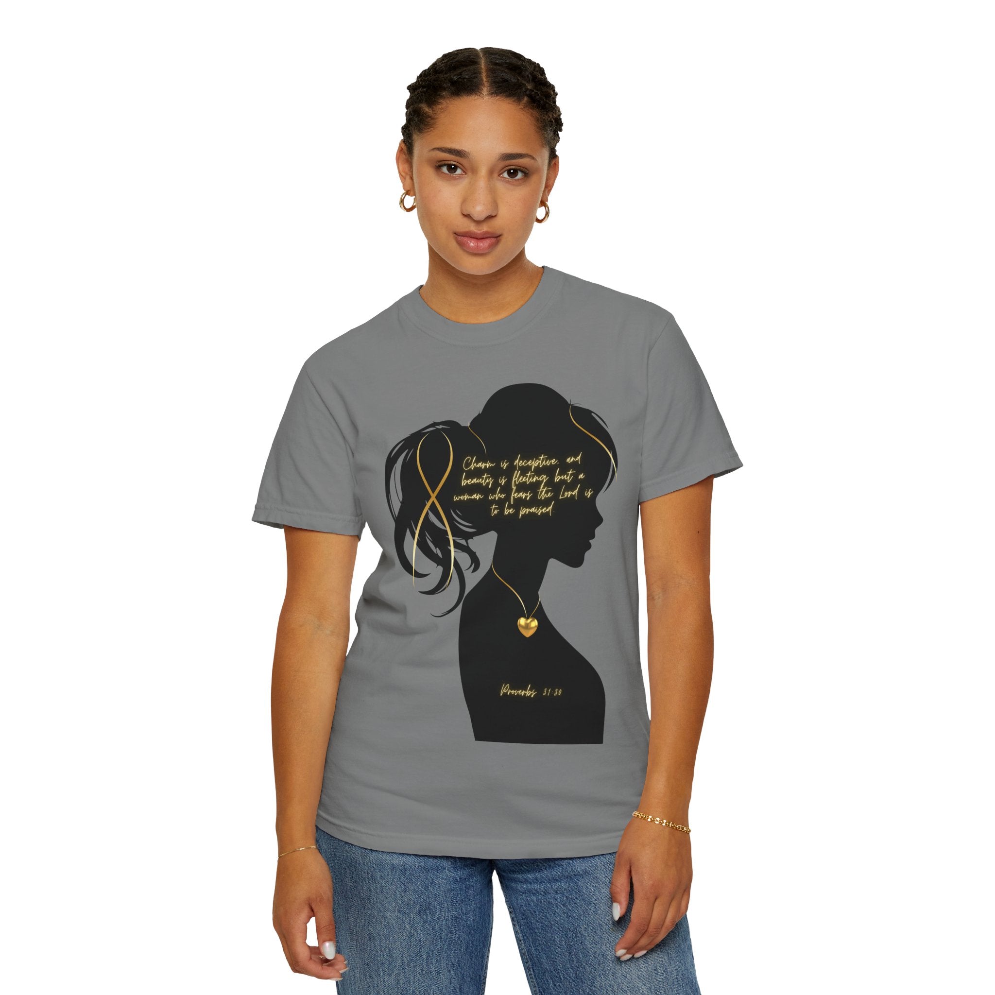 Proverbs 31:30 Gold Heart- T-Shirt