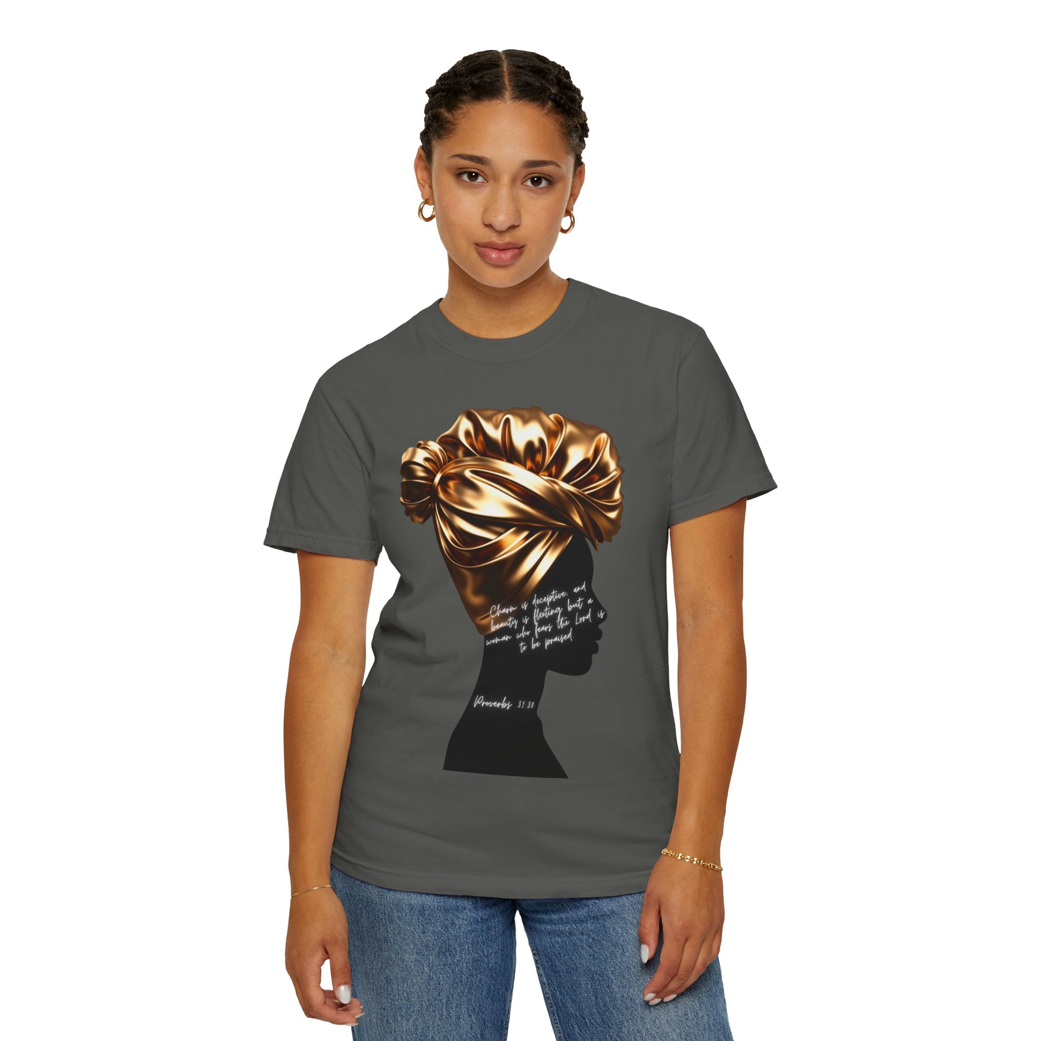 Proverbs 31:30 Gold Headwrap- T-Shirt