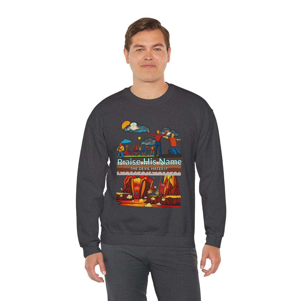 'Praise His Name' — Crewneck Sweatshirt