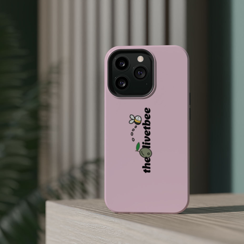 Pink Magnetic Impact-Resistant Phone Case — 'theolivetbee' , Shockproof MagSafe-Compatible Protection