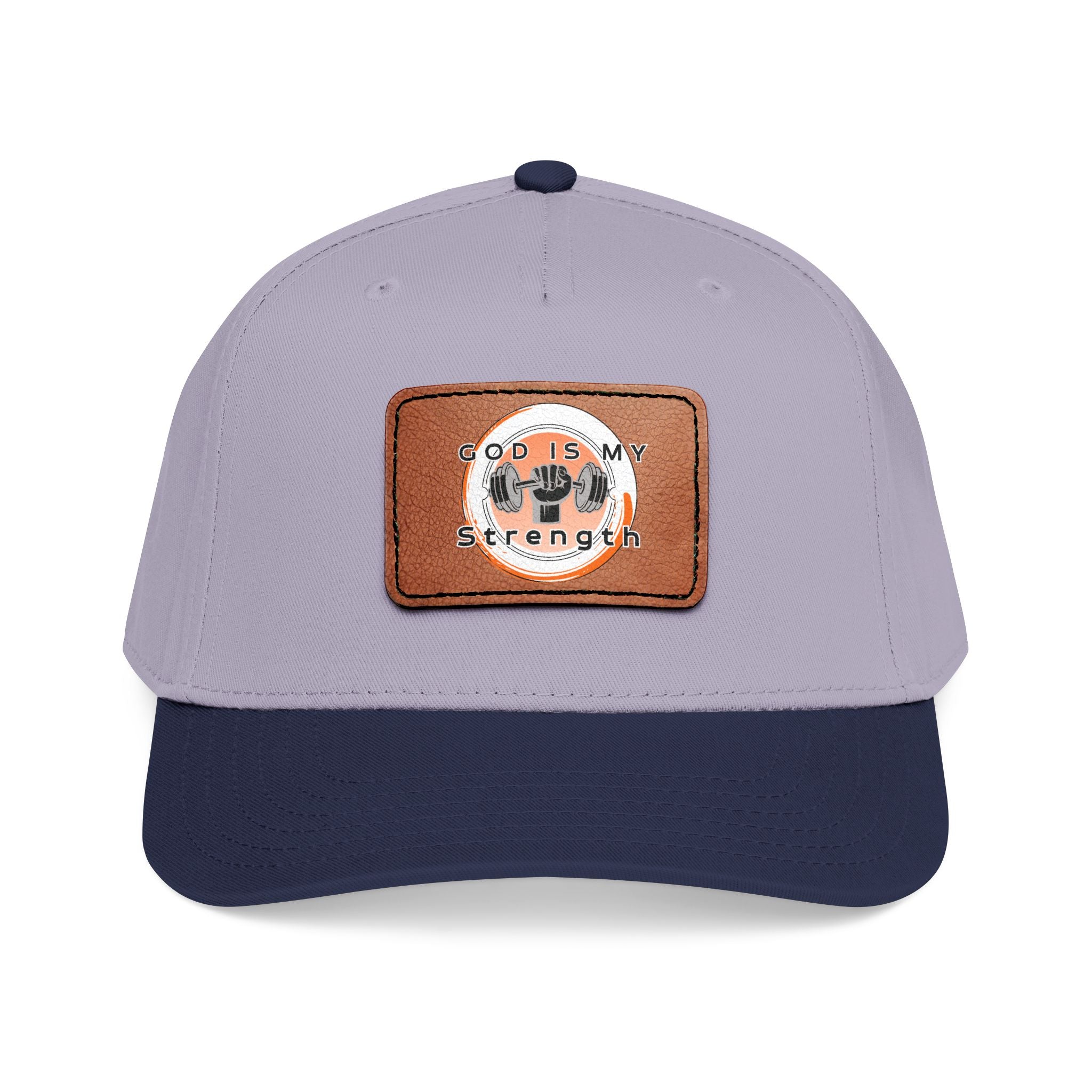 "God Is My Strength" Leather Patch Baseball Cap