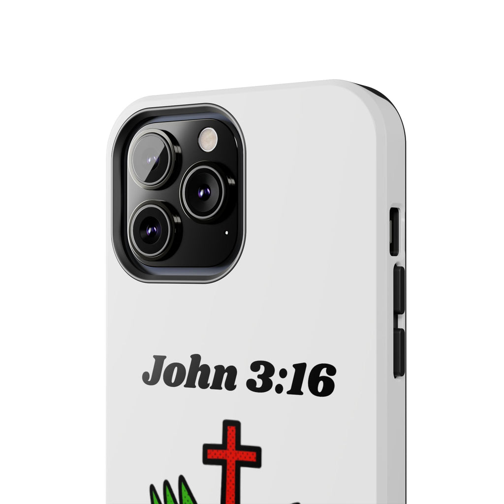John 3:16 Christian Phone Case — Tough Religious Bible Verse Design