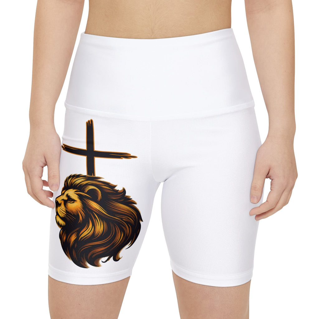 'Lion & Cross' — Women's Workout Shorts