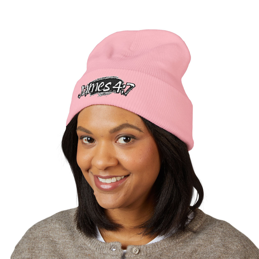 James 4:7 Embroidered Cuffed Beanie