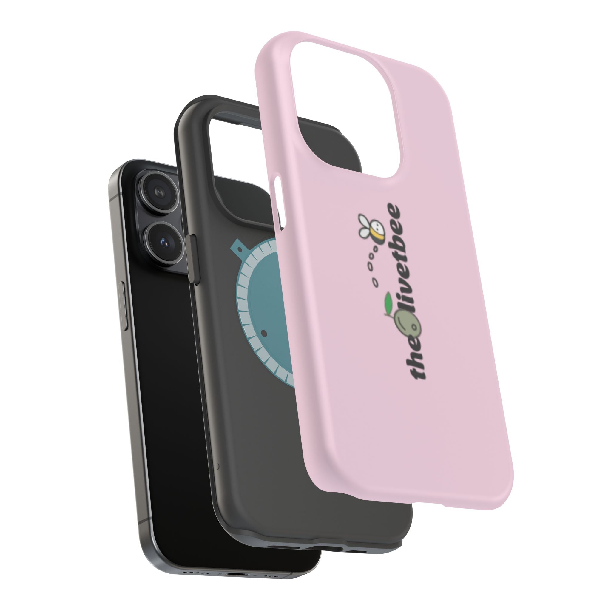 Pink Magnetic Impact-Resistant Phone Case — 'theolivetbee' , Shockproof MagSafe-Compatible Protection