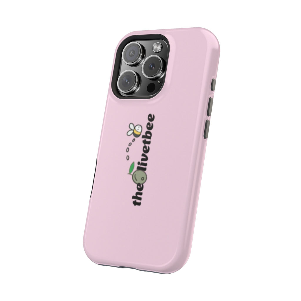 Pink Magnetic Impact-Resistant Phone Case — 'theolivetbee' , Shockproof MagSafe-Compatible Protection