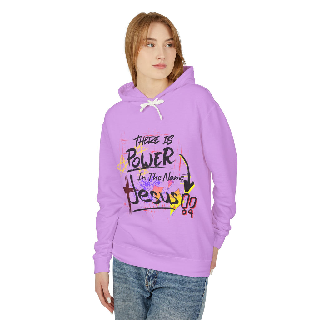 "There Is Power In The Name of Jesus" Lightweight Hooded Sweatshirt