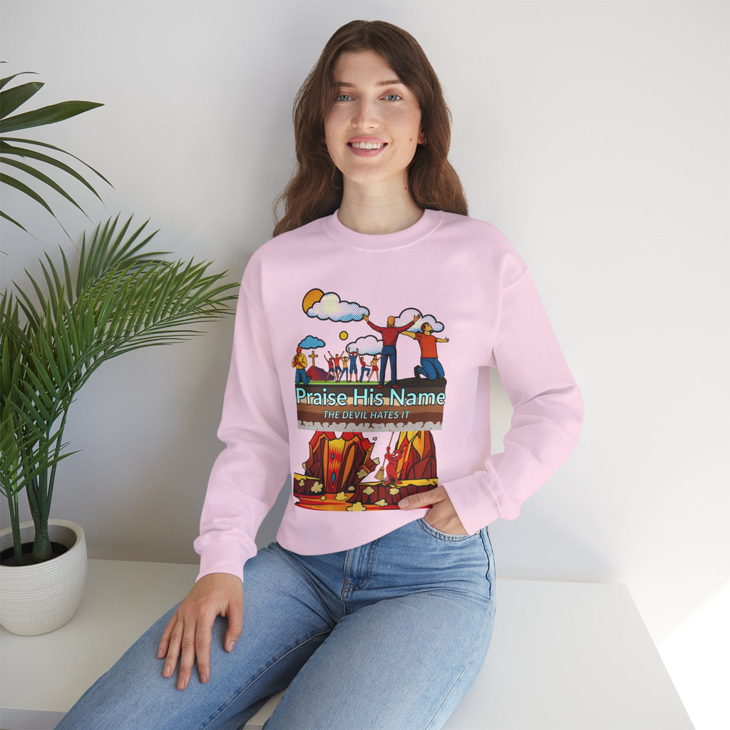 'Praise His Name' — Crewneck Sweatshirt
