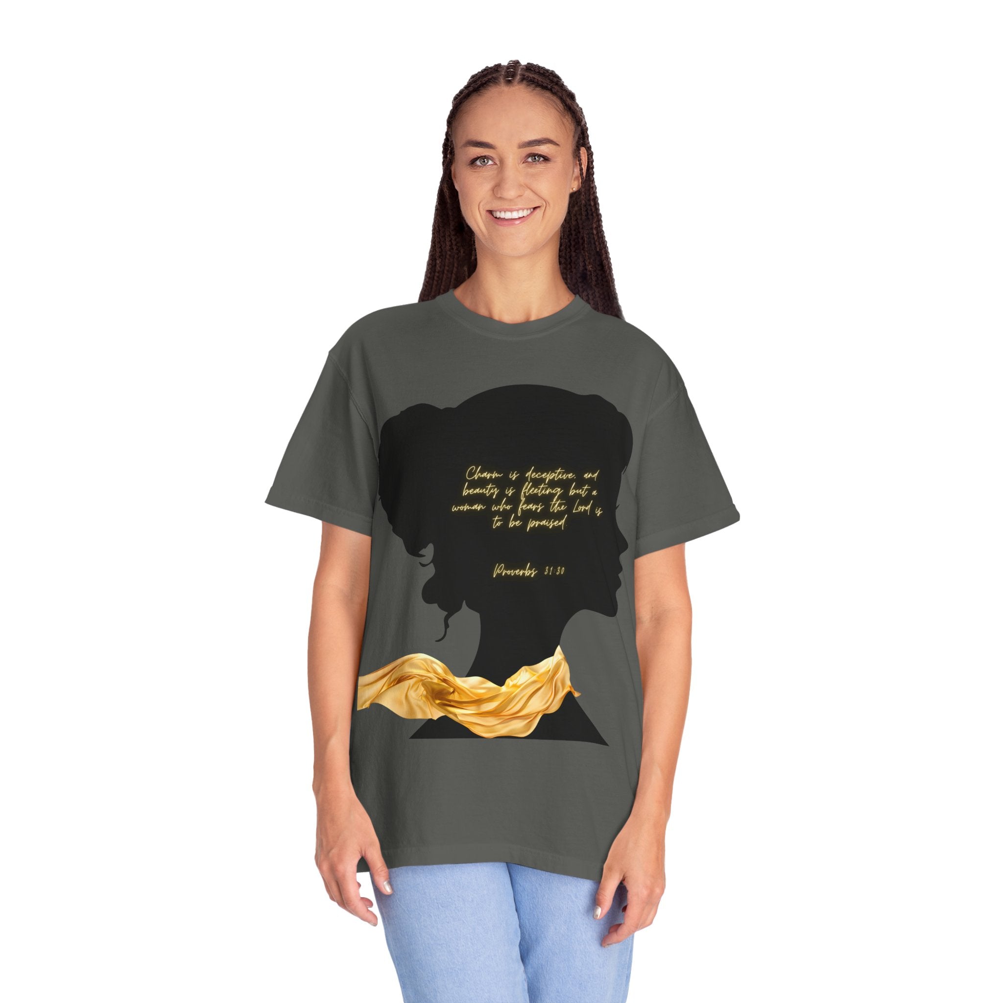 Proverbs 31:30 Gold Scarf - T-Shirt