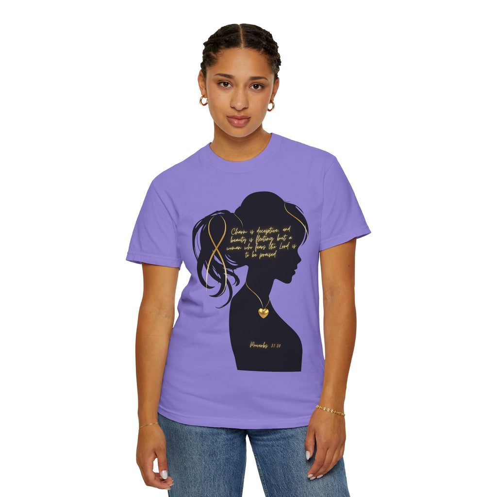 Proverbs 31:30 Gold Heart- T-Shirt