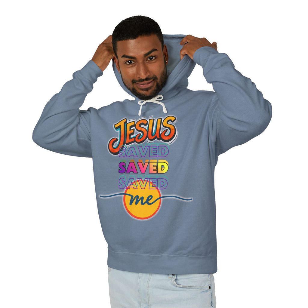 "Jesus Saved Me" Lightweight Hooded Sweatshirt