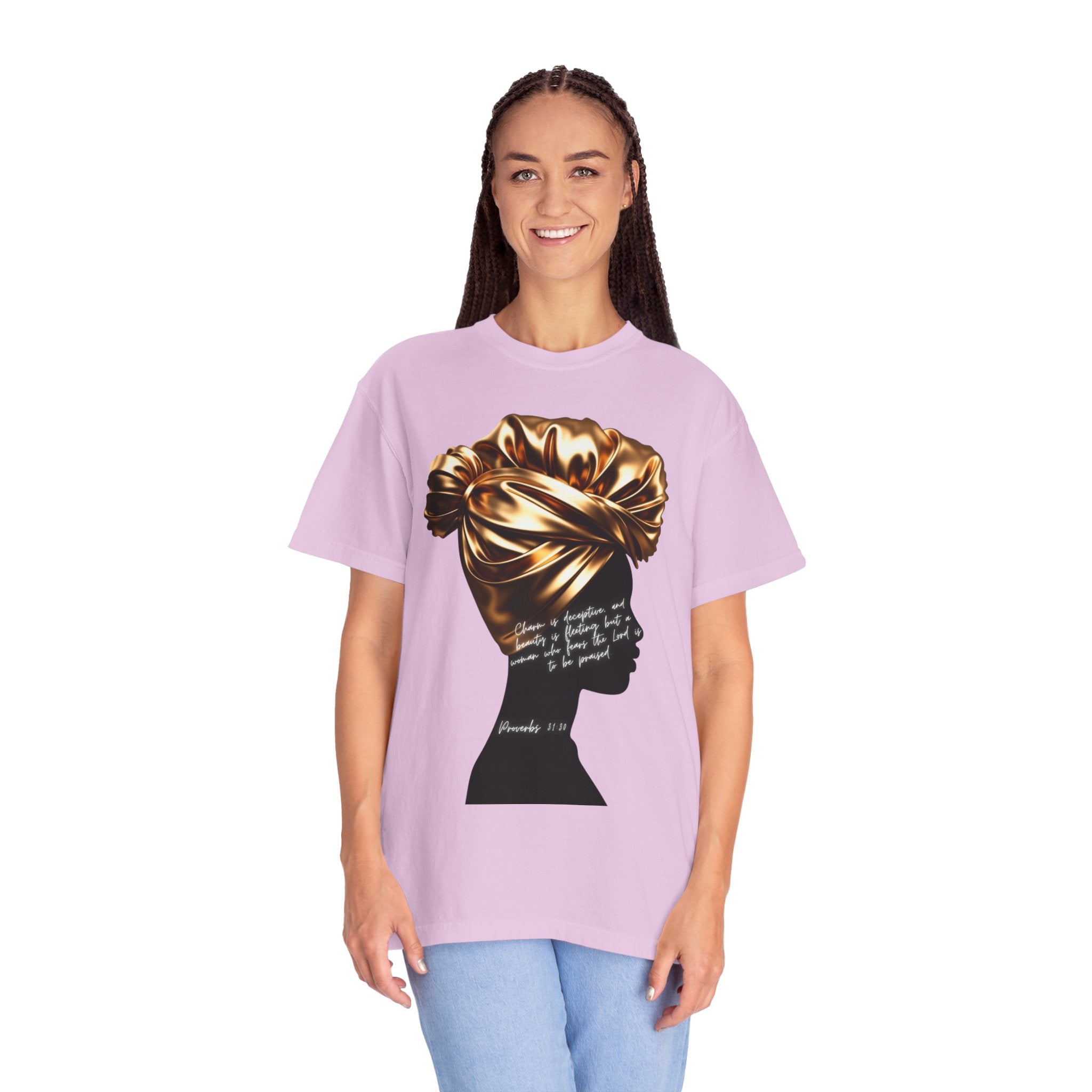 Proverbs 31:30 Gold Headwrap- T-Shirt