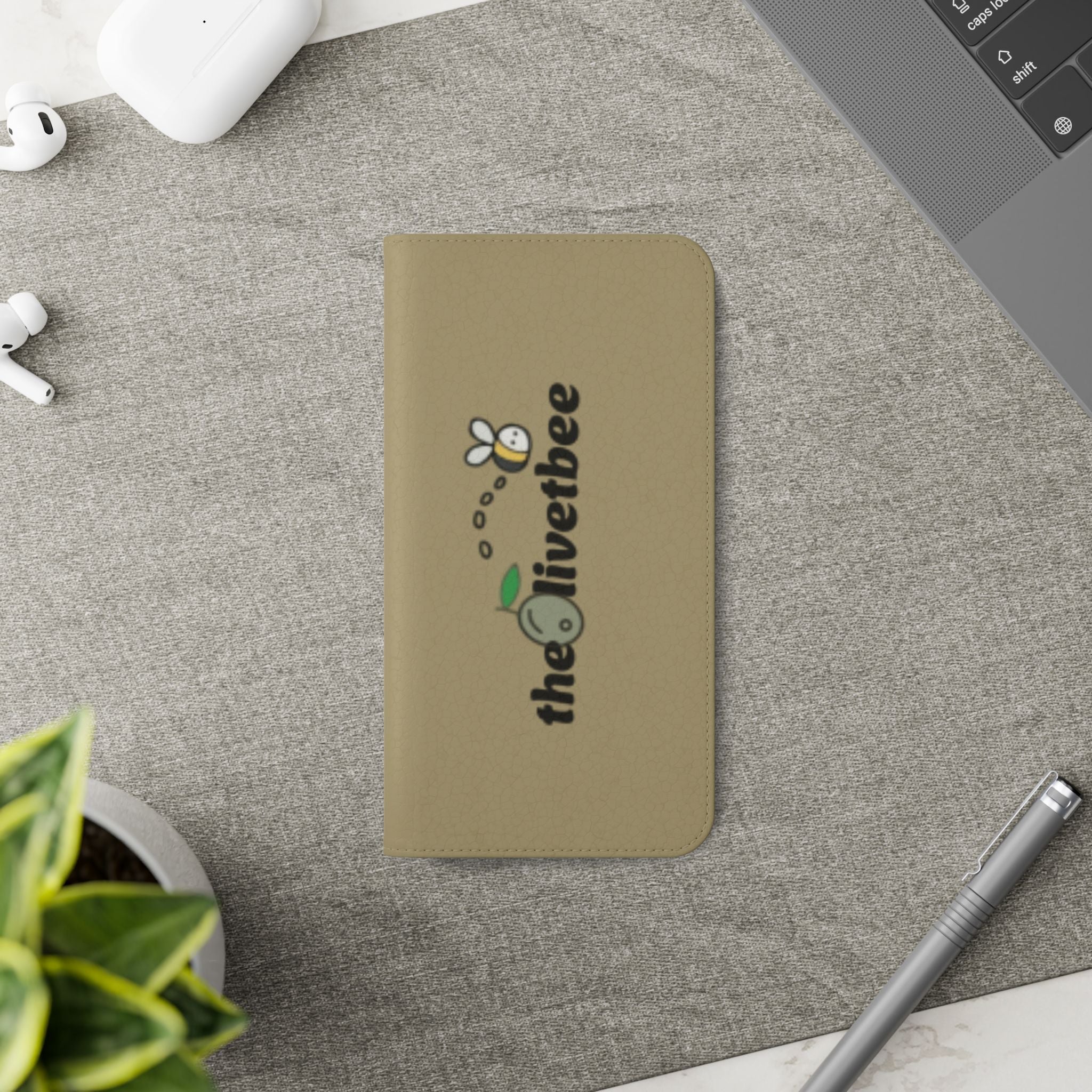 Flip Case Phone Wallet — 'theOlivetbee' Logo Folio Cover with Card Slots