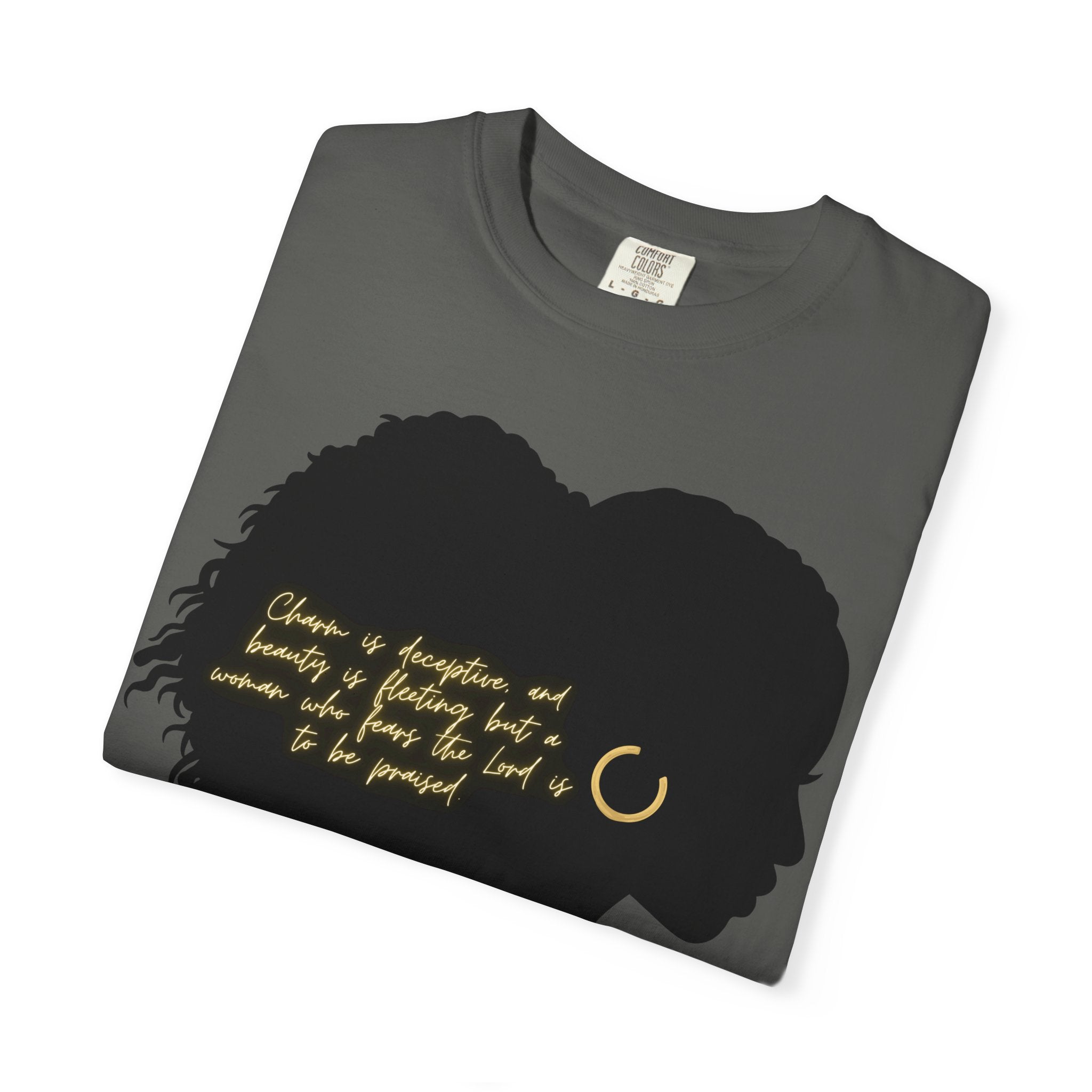 Proverbs 31:30 Gold Earring - T-Shirt