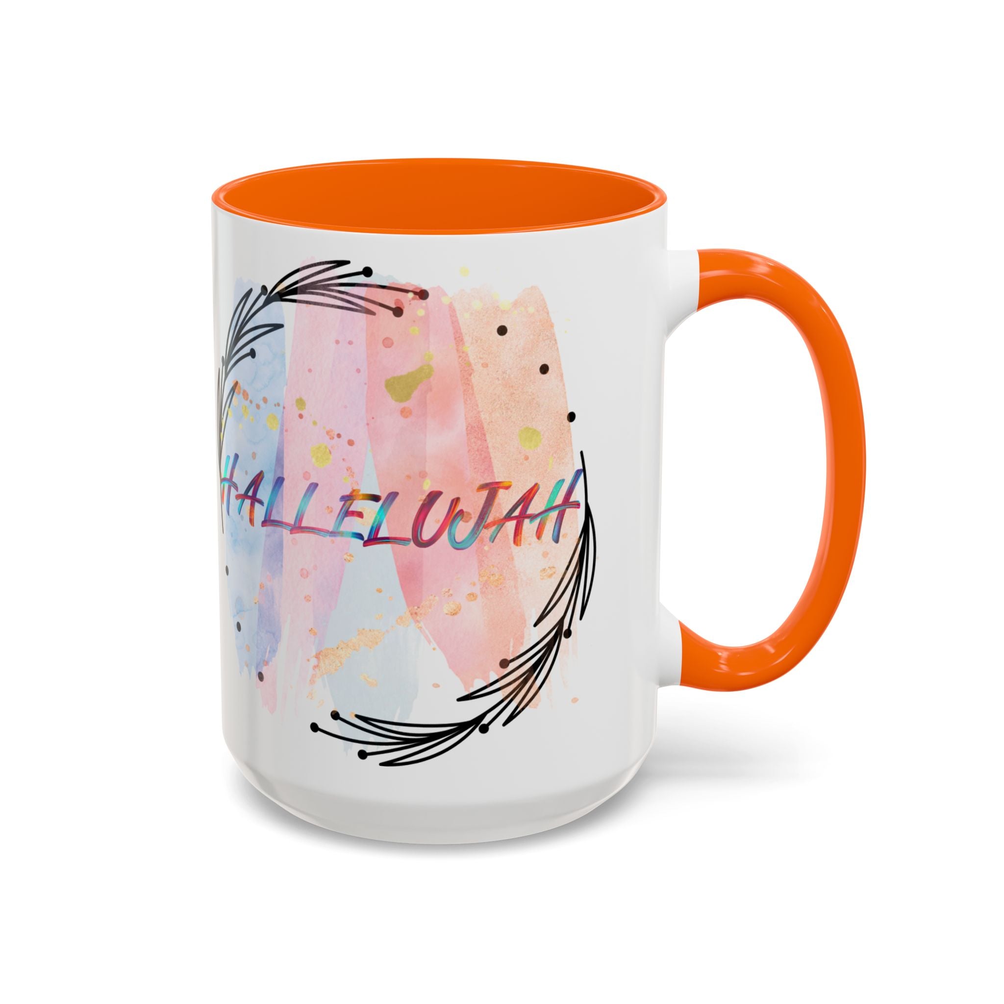 'Hallelujah'  —  Watercolor Accent Coffee Mug (11/15oz)