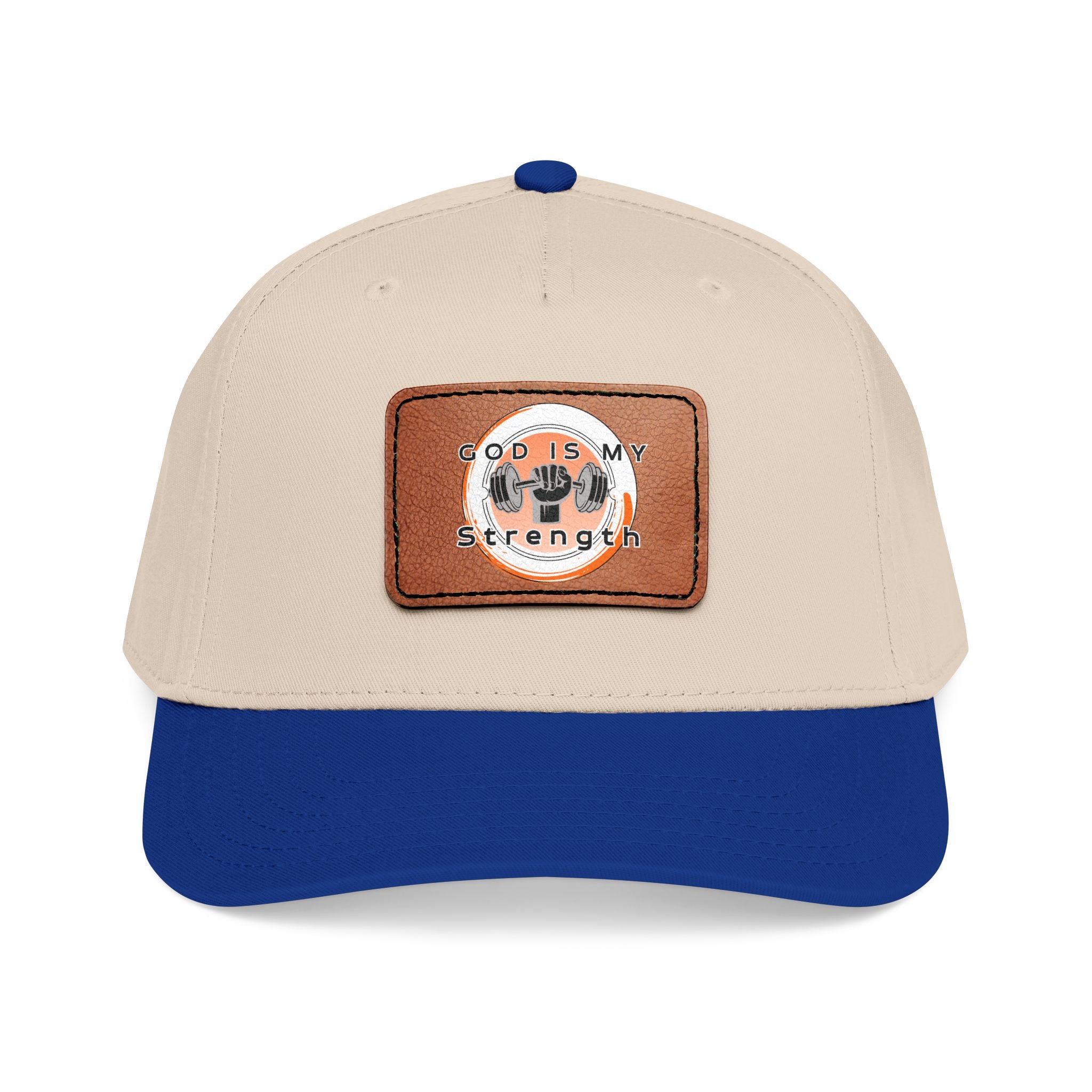 "God Is My Strength" Leather Patch Baseball Cap