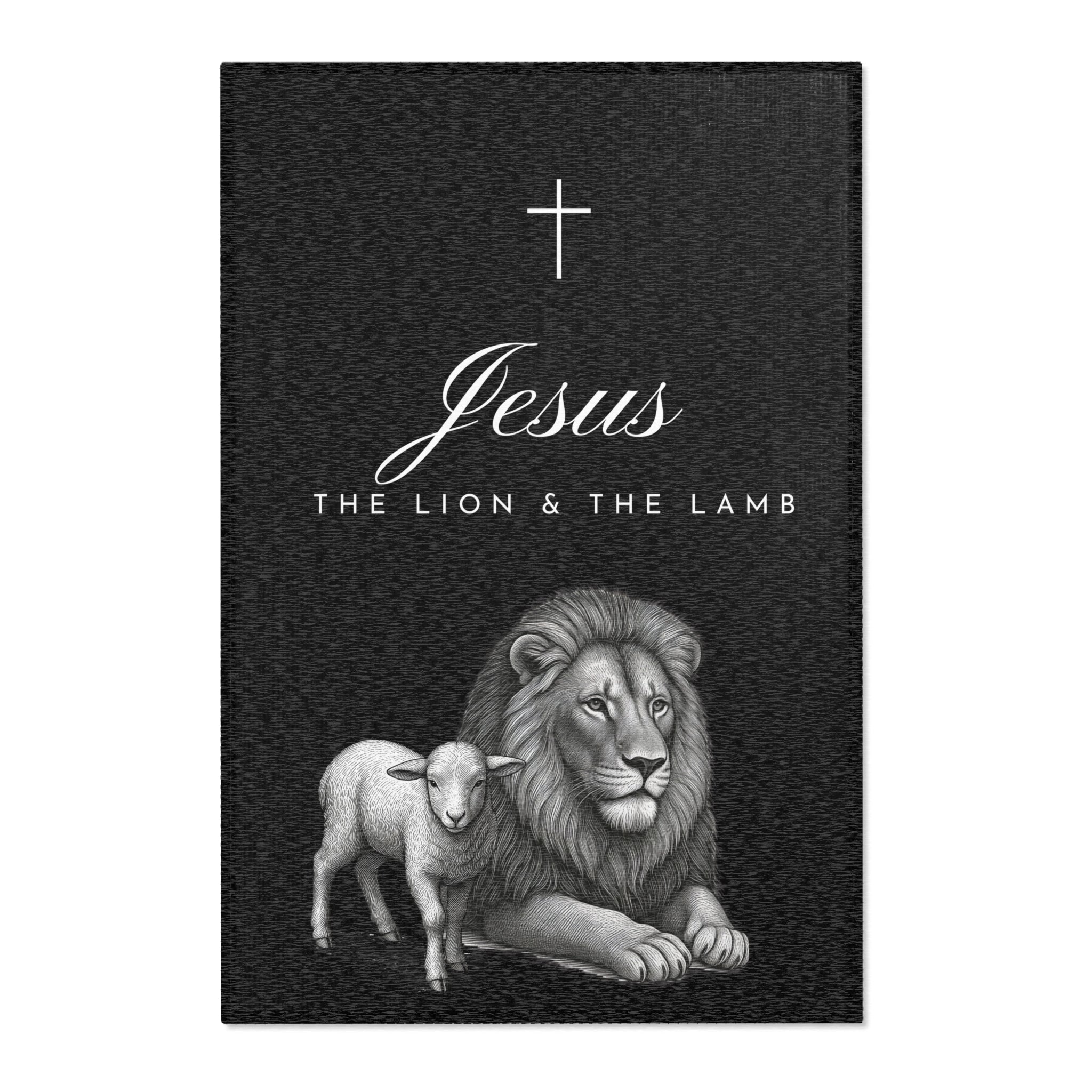 "Jesus: The Lion & The Lamb" —  Area Rugs (4 types & sizes)