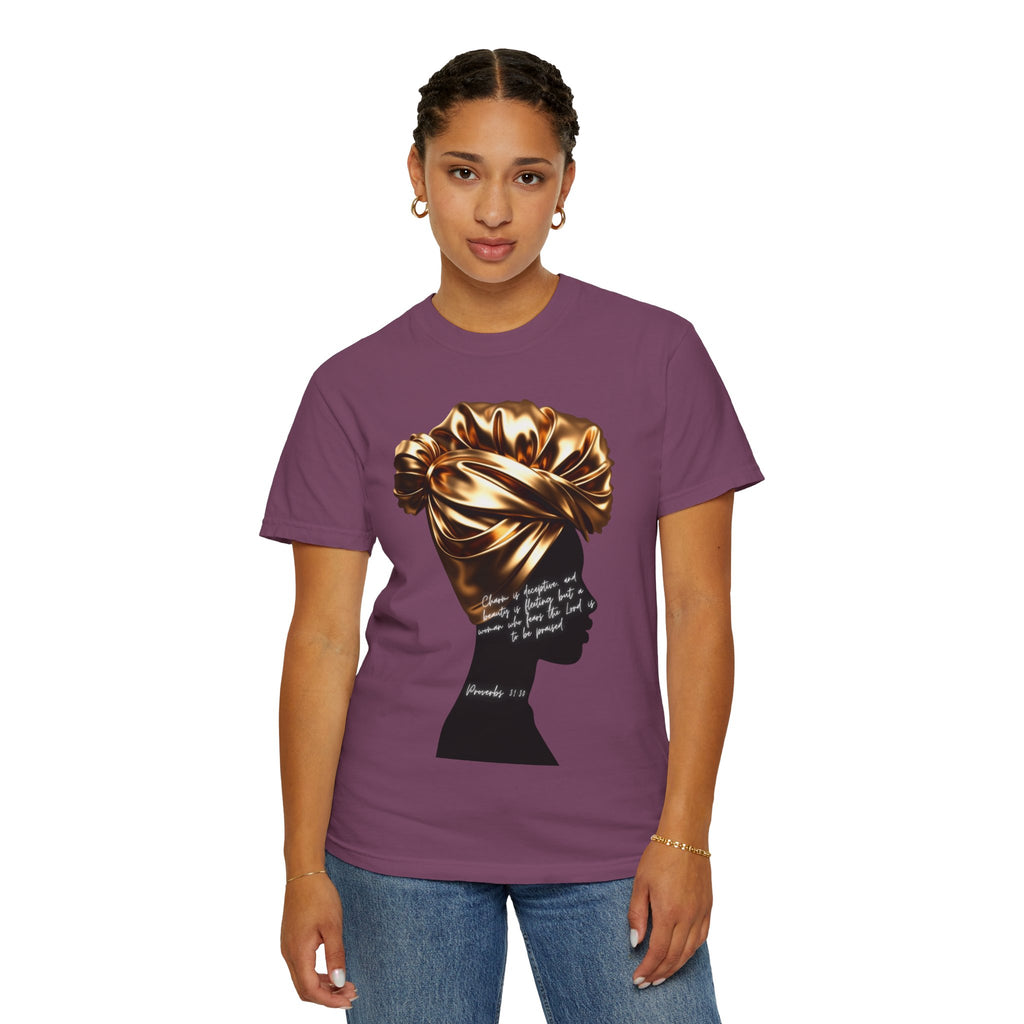 Proverbs 31:30 Gold Headwrap- T-Shirt