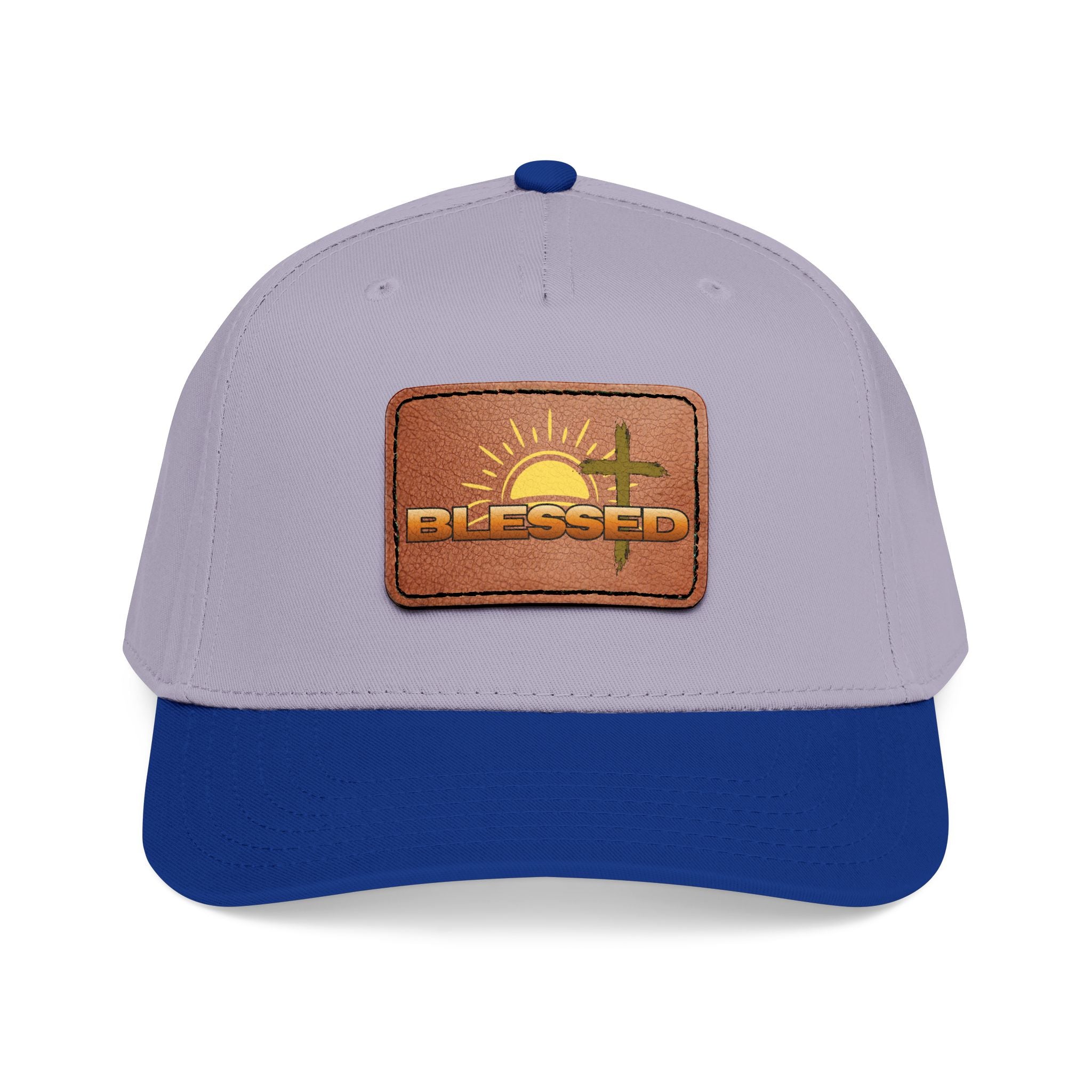 'Blessed' Sunrise Leather Patch Baseball Cap — Sunrise Cross Christian Hat