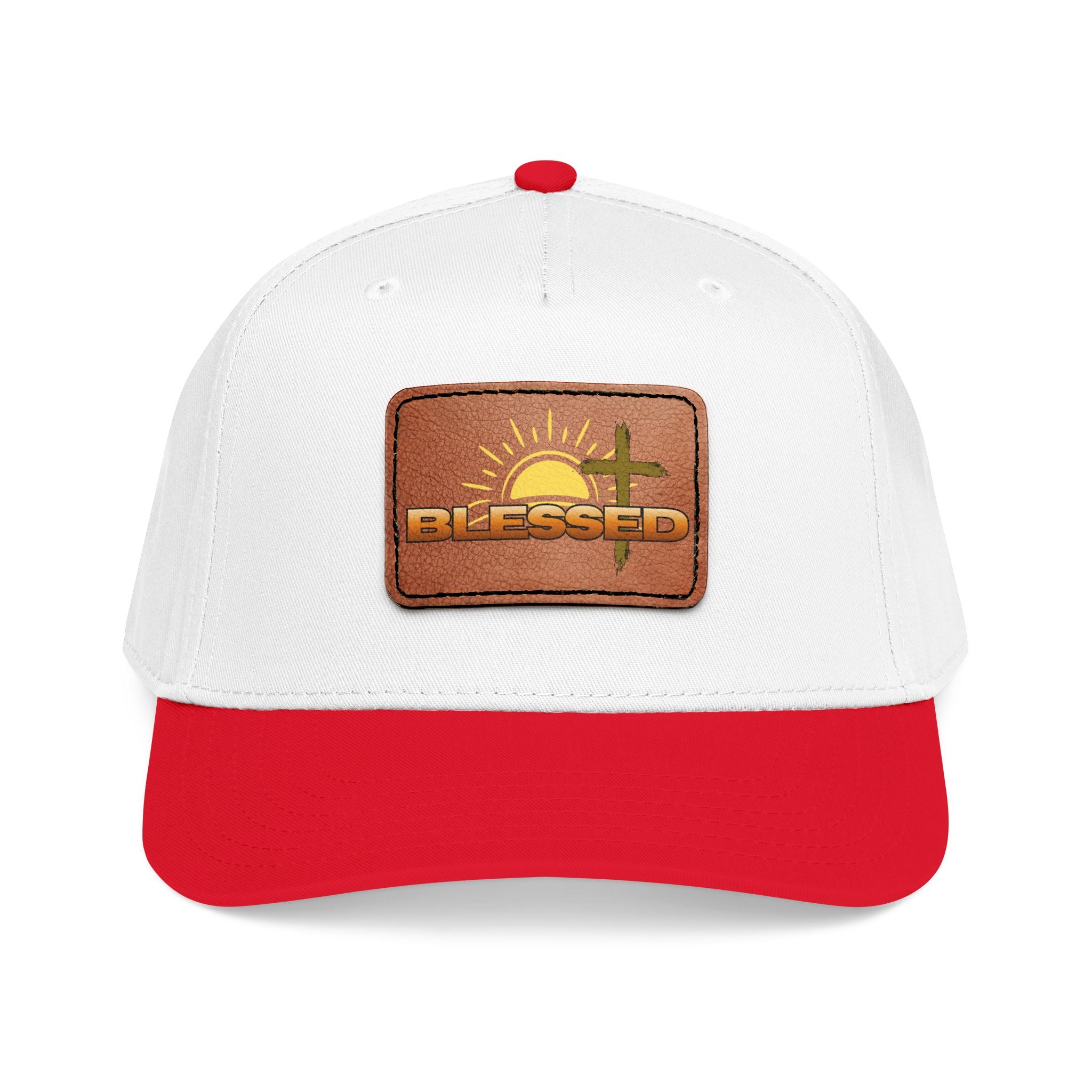 'Blessed' Sunrise Leather Patch Baseball Cap — Sunrise Cross Christian Hat