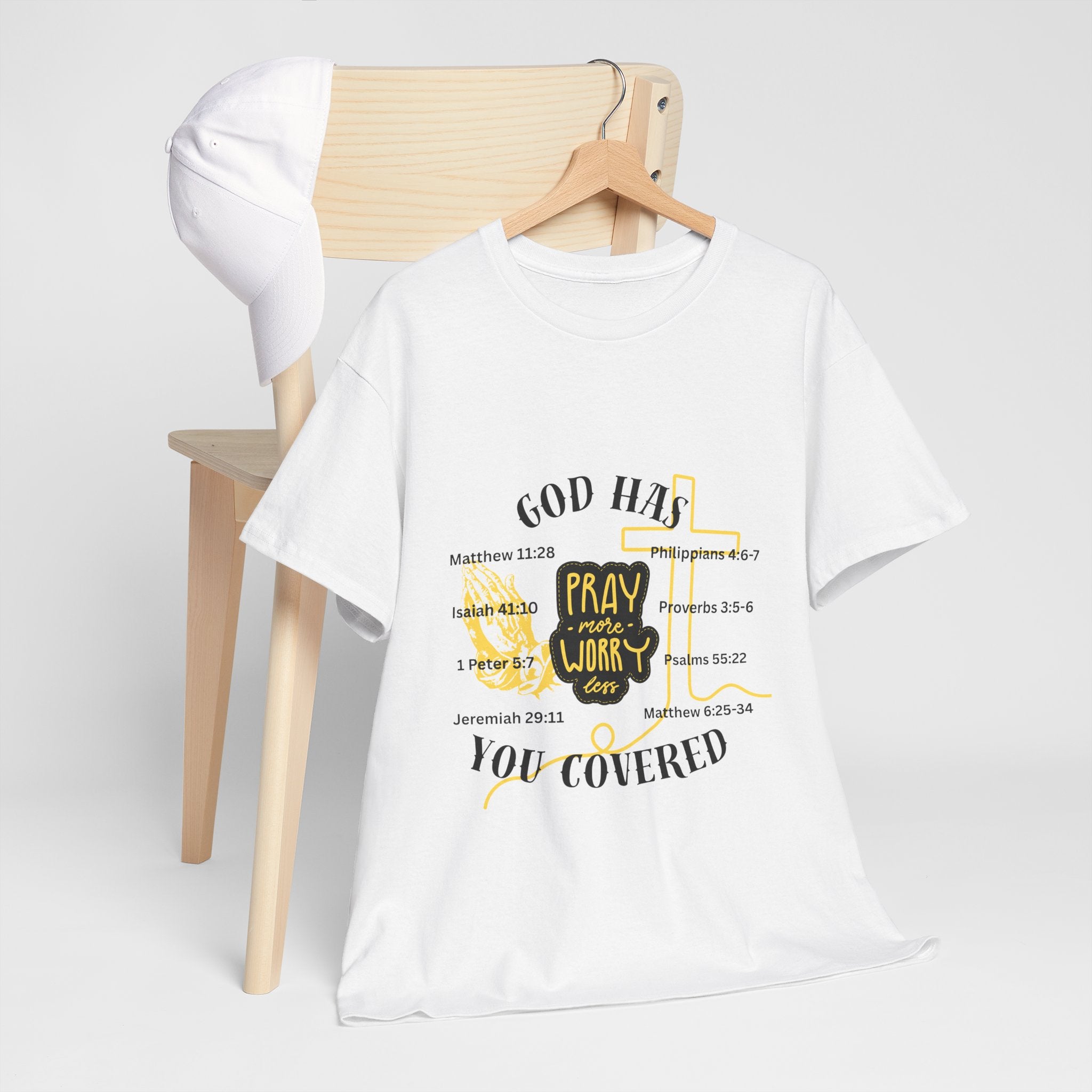 “Pray More, Worry Less” — T-Shirt