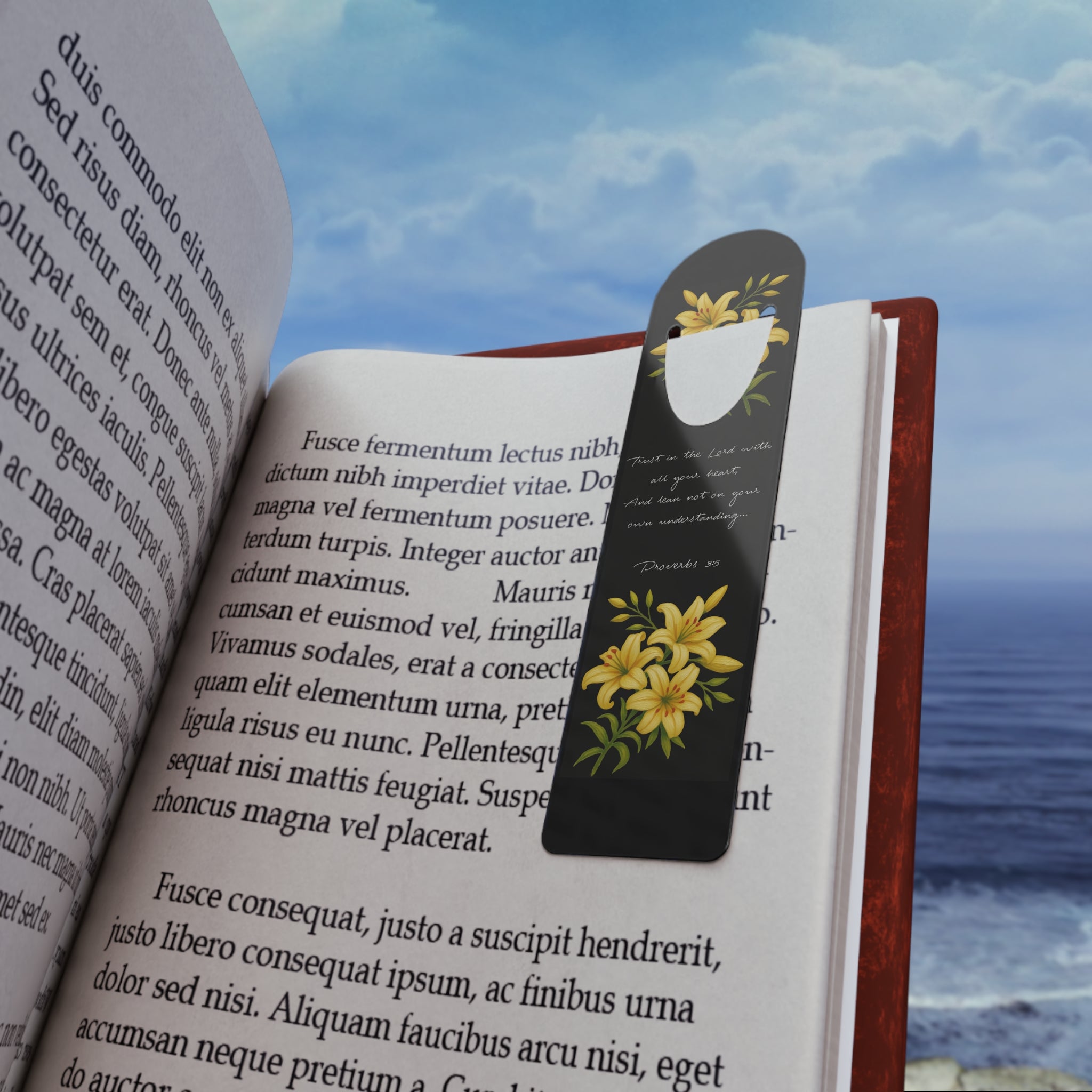 Floral Proverbs 3:5 - Bookmark
