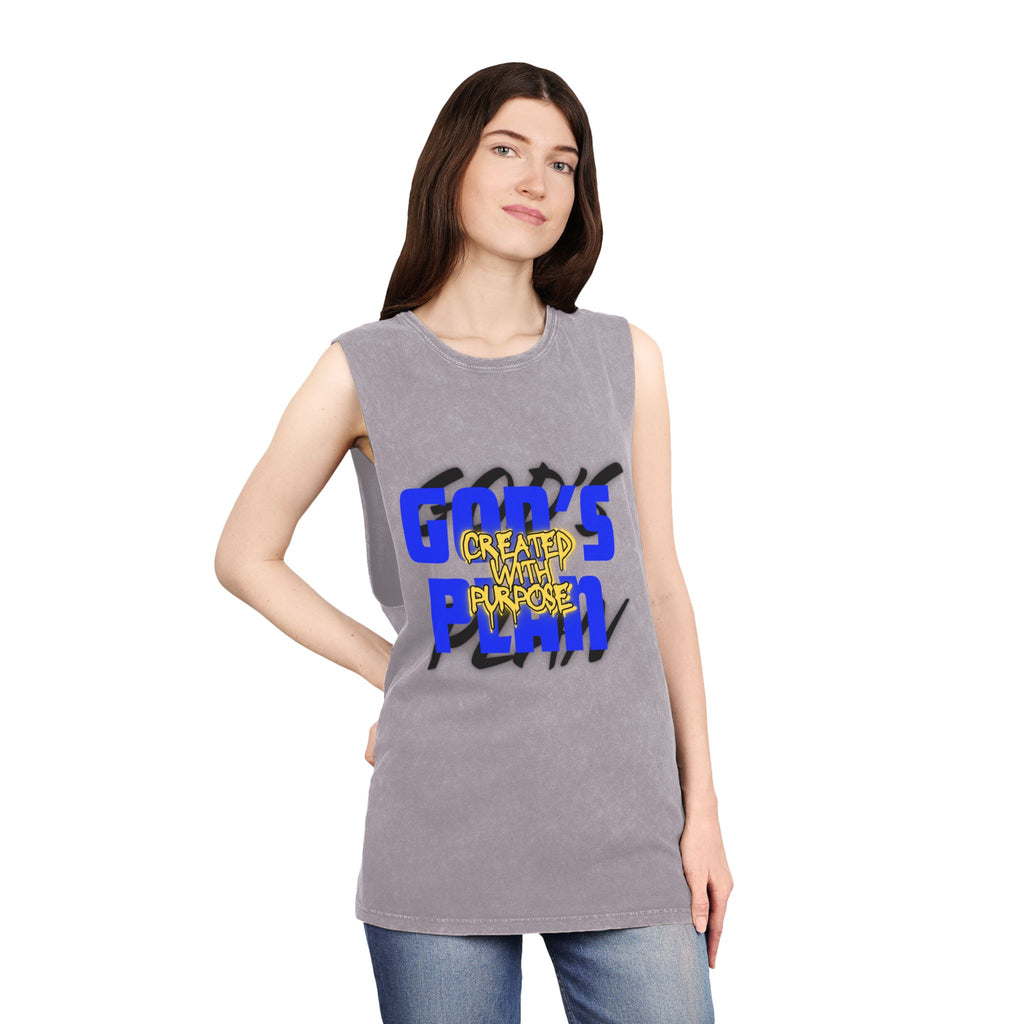 "Created With Purpose" — Graphic Stonewash Muscle Tee