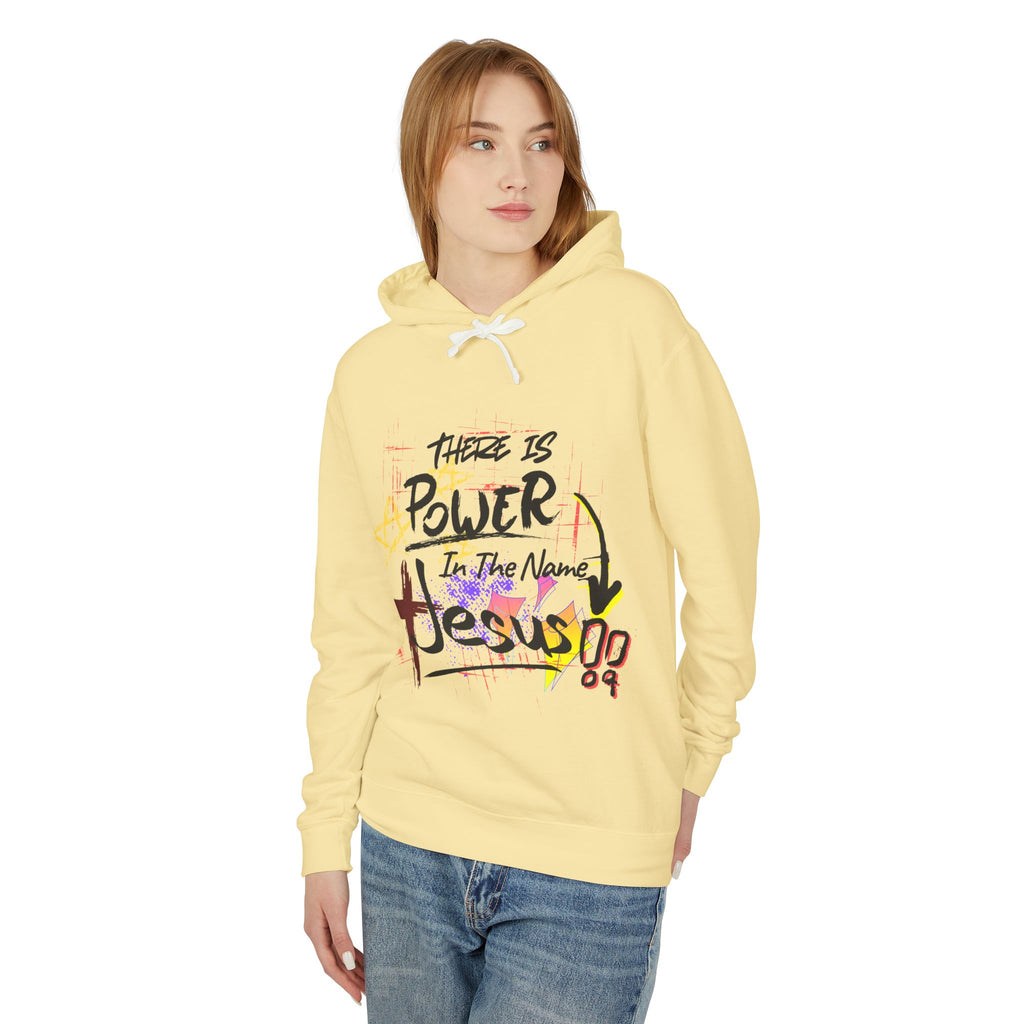 "There Is Power In The Name of Jesus" Lightweight Hooded Sweatshirt